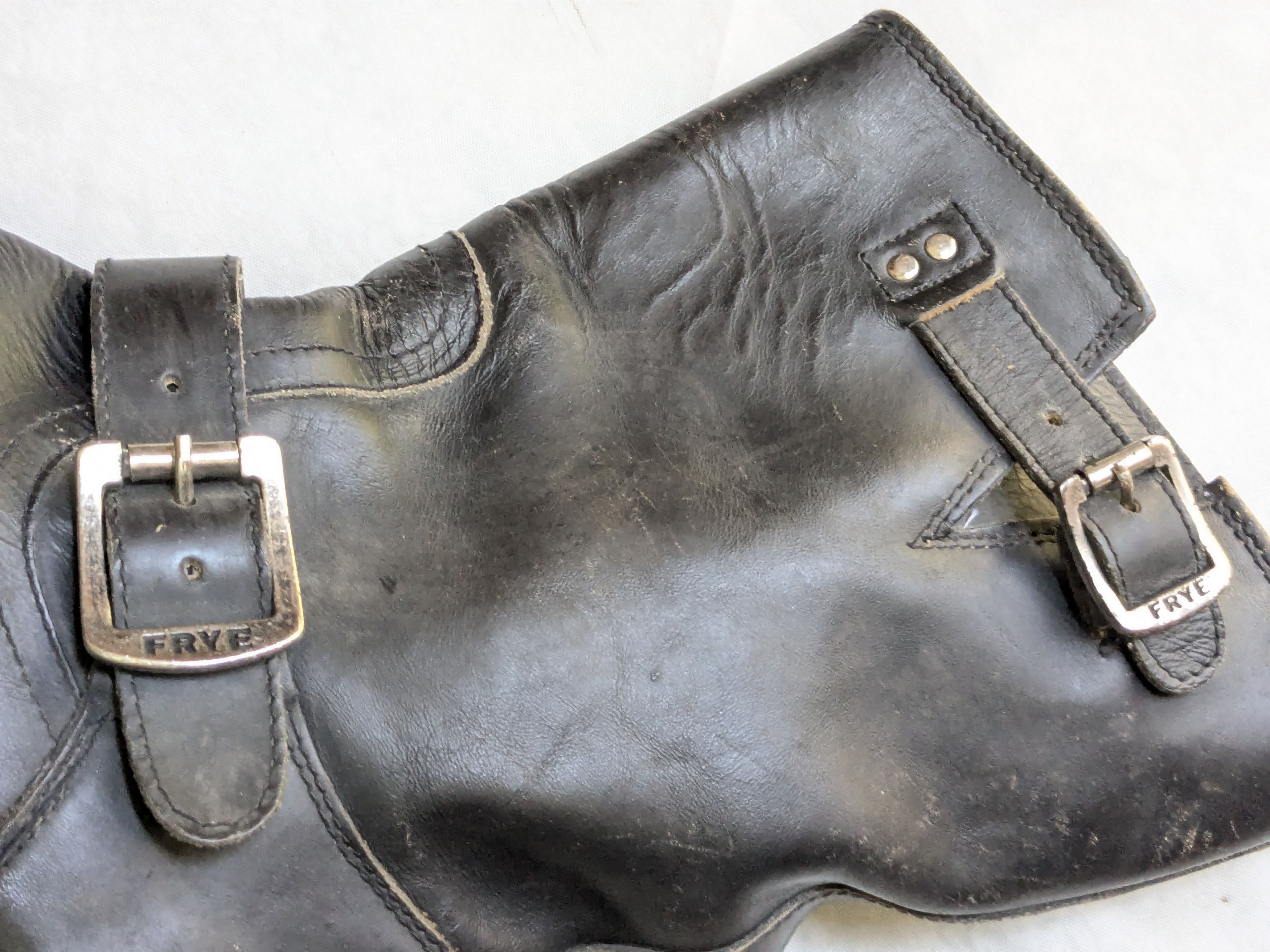 Frye Frye Engineer Black Leather 11 D Leather Buckle Size US 11 / EU 44 - 10 Thumbnail