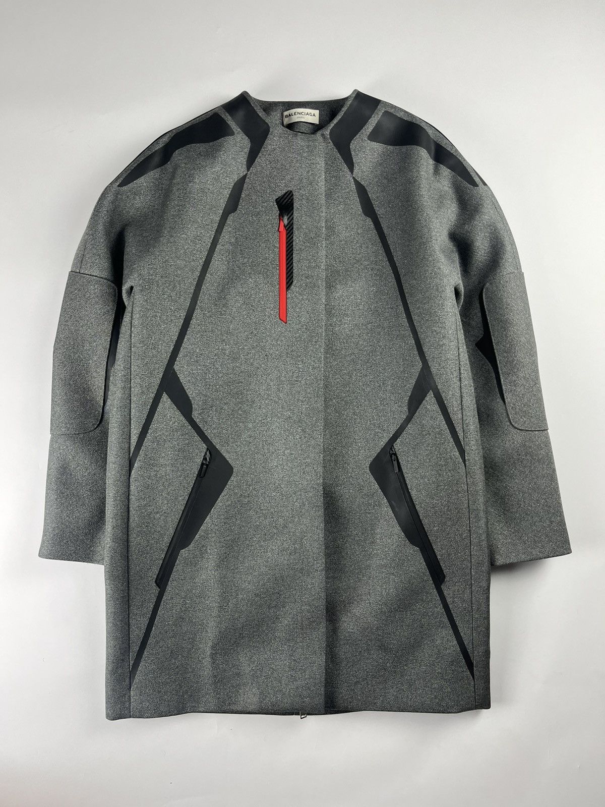 Image of Balenciaga Alexander Wang Techno Couture Coat Pre-Fall 2014 in Grey, Women's (Size Small)