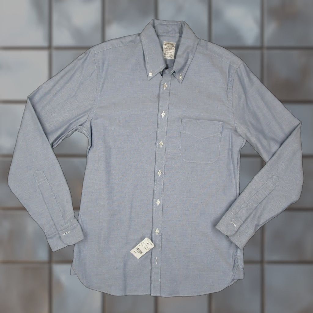 Brooks Brothers Shirt Slim Light Blue Supima Cotton Oxford Dress Shirt Mens  15 33 USA