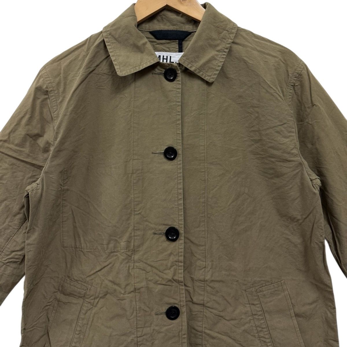 Margaret Howell MHL Washed Cotton Poplin Long Jacket Size L / US 10 / IT 46 - 2 Thumbnail