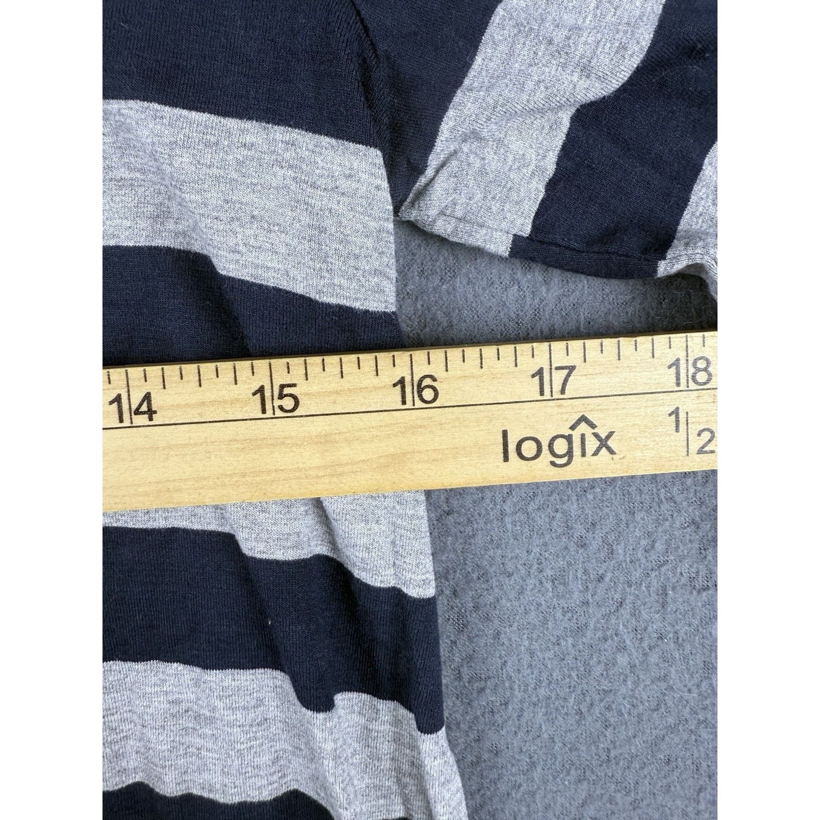 J. Jill J Jill Wearever Top Women XS Blue Gray Stipe 3/4 Sleeve Size XS / US 0-2 / IT 36-38 - 2 Thumbnail