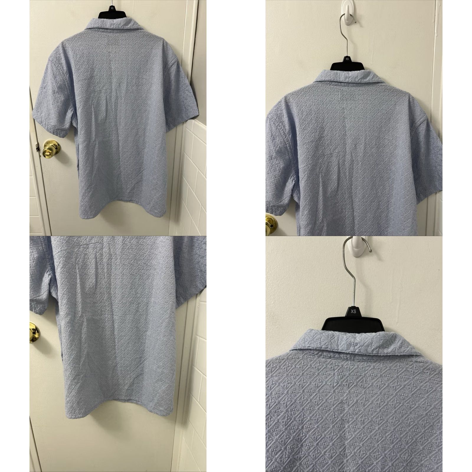 Old Navy VINTAGE Old Navy Shirt Mens L Blue Geometric Button Down S/S MSRP 40? Size US L / EU 52-54 / 3 - 8 Thumbnail