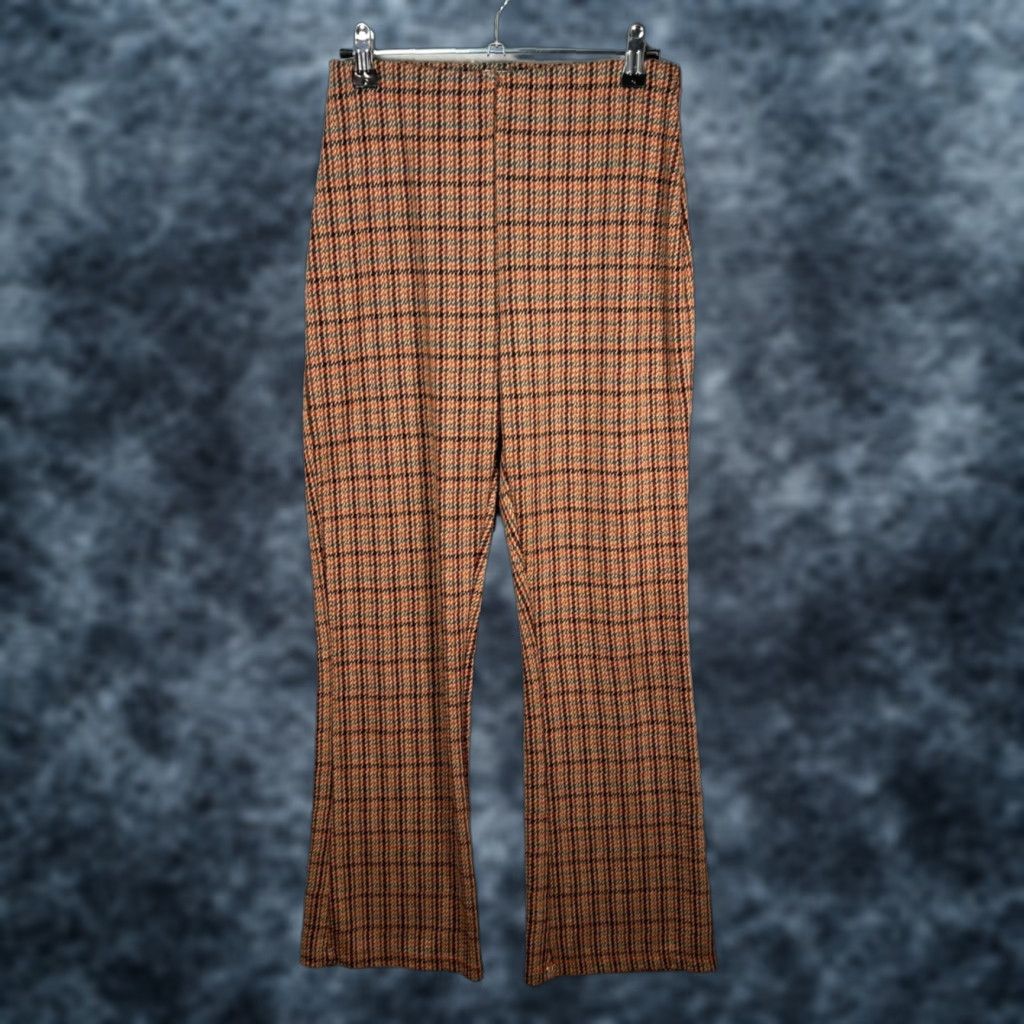 Urban Outfitters Urban Outfitters Womens Medium Brown Plaid High-Waisted Straight Leg Pants Size 32" / US 10 / IT 46 - 1 Thumbnail
