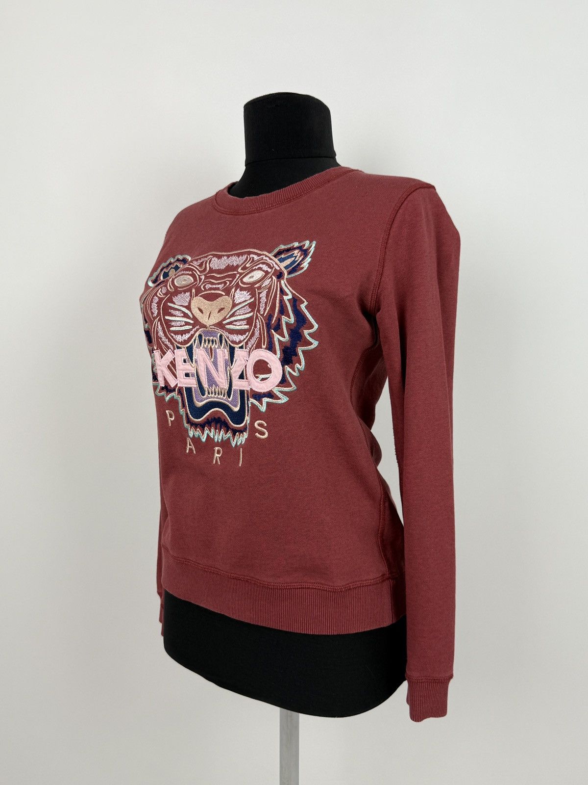 Kenzo Kenzo Paris Maroon Tiger Embroidered Big Logo Sweatshirt S Size S / US 4 / IT 40 - 1 Thumbnail