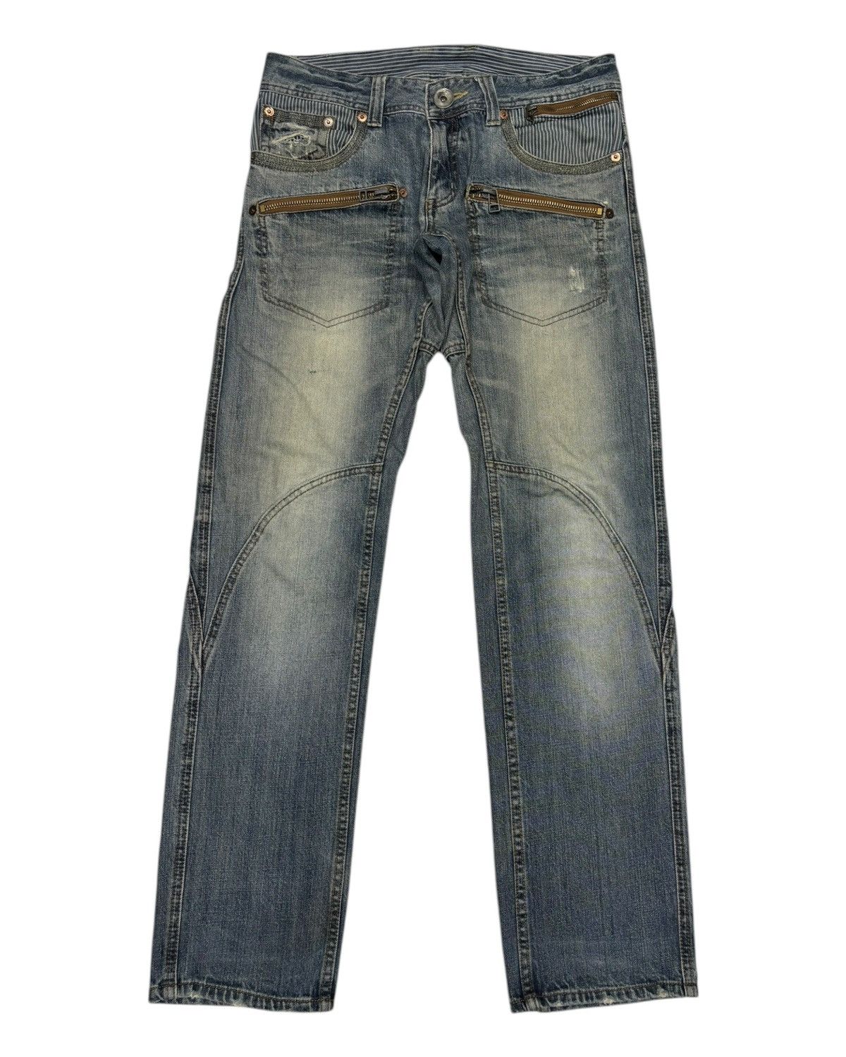 If Six Was Nine 🔥SOUL OF FREEDOM ZIPPER BIKER DENIM JEANS Size US 33 - 7 Thumbnail
