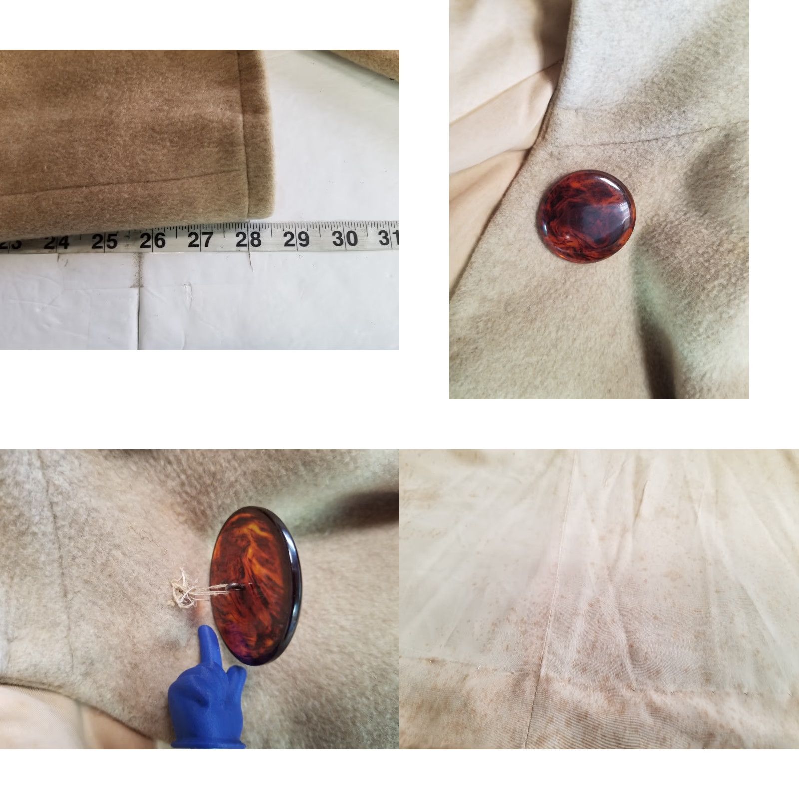 Vintage VINTAGE Lamoureux Coat 100% Cashmere Beige Overcoat Button Pockets S-M Womens See Measurements pics Size S / US 4 / IT 40 - 8 Thumbnail