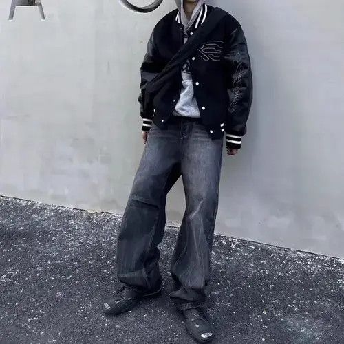 Jean Black Washed Damage Baggy jeans y2k 90’s retro style Size US 32 / EU 48 - 6 Thumbnail