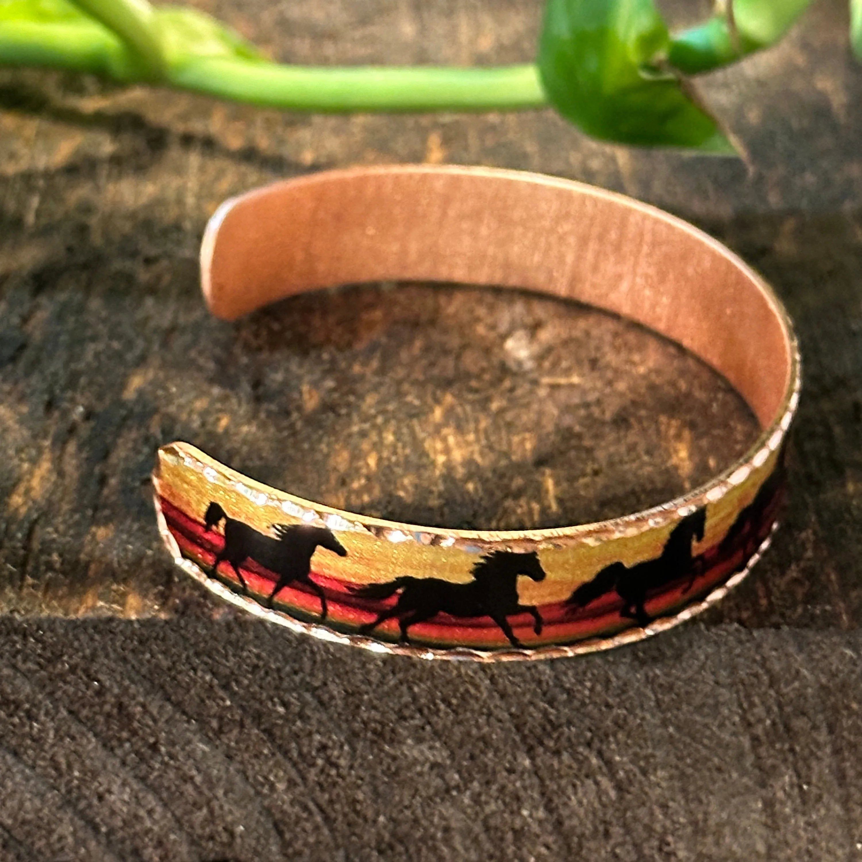 Other Handmade Boho WesternCopper Estuarian Galloping Horse Design Size ONE SIZE - 8 Thumbnail