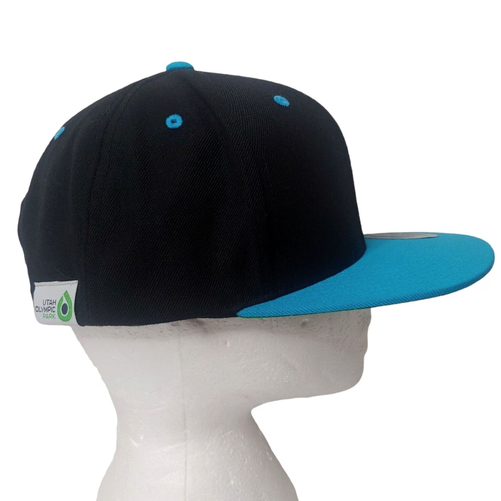 Vintage Yupoong Hat Flat Cap Black Blue Wool/Acrylic Blend Adjustable Embroidered Utah Olympic Park Classic Ski USA Olympics Winter Sports Men One Size Size US M / EU 48-50 / 2 - 4 Thumbnail
