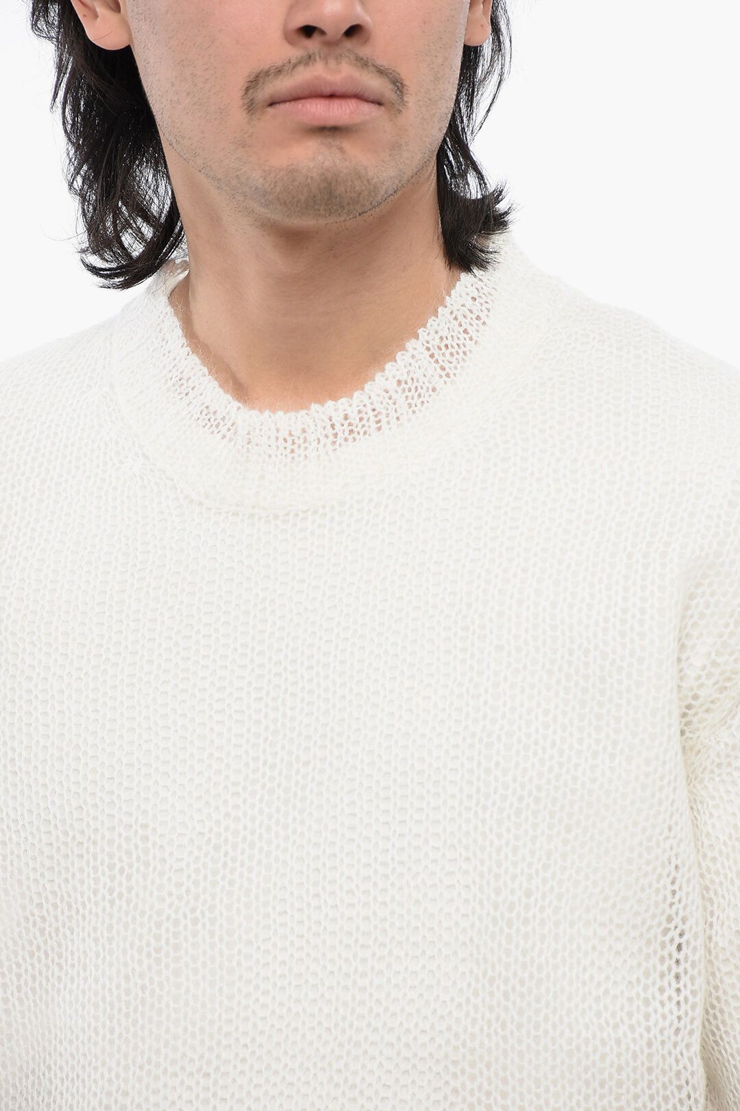 Jil Sander og1mm0625 Crewneck Double-Layer Sweater in White Size US M / EU 48-50 / 2 - 3 Thumbnail
