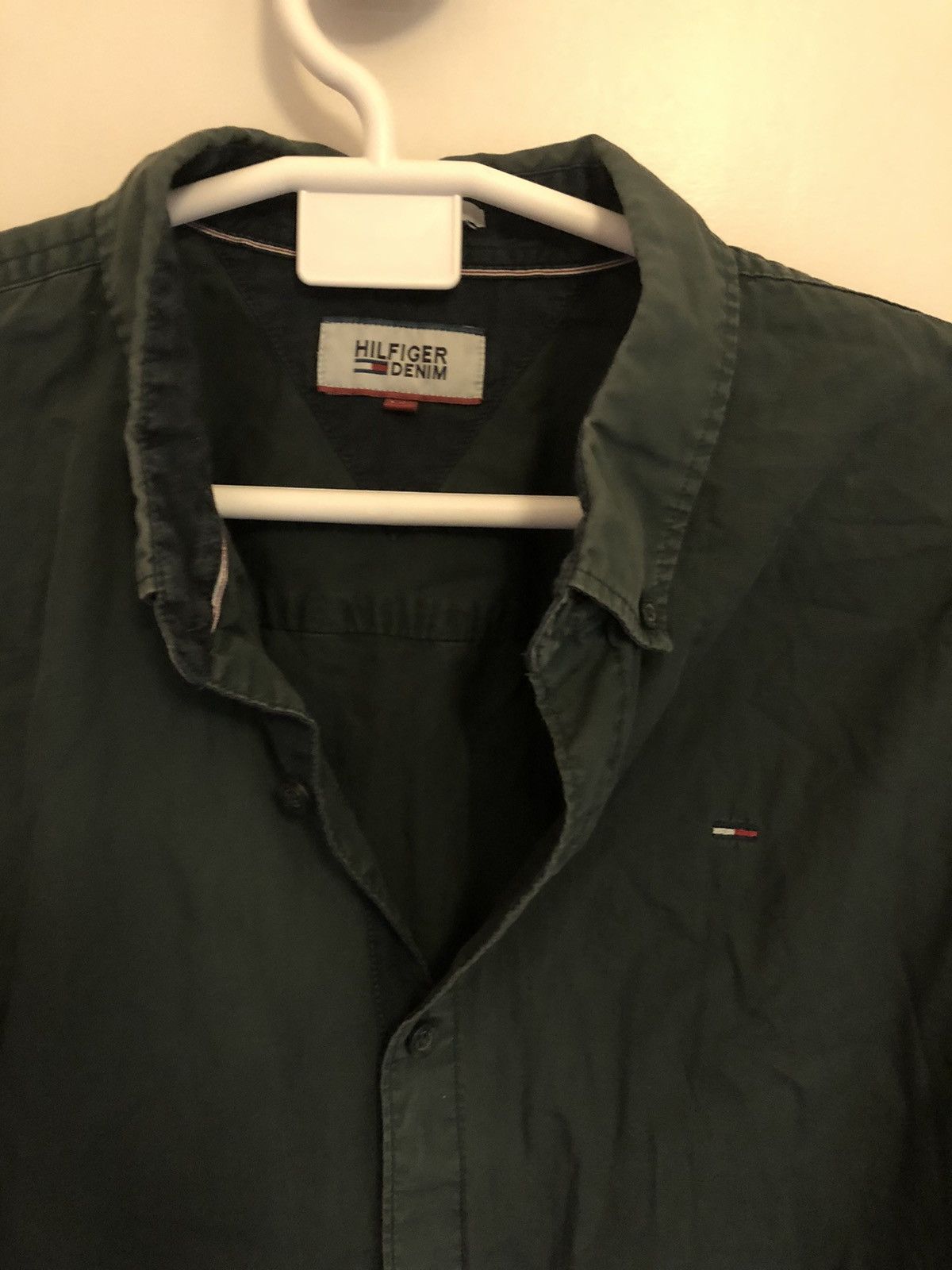 Tommy Hilfiger × Vintage Dark Green Vintage Tommy Hilfiger Shirt Size US L / EU 52-54 / 3 - 3 Thumbnail