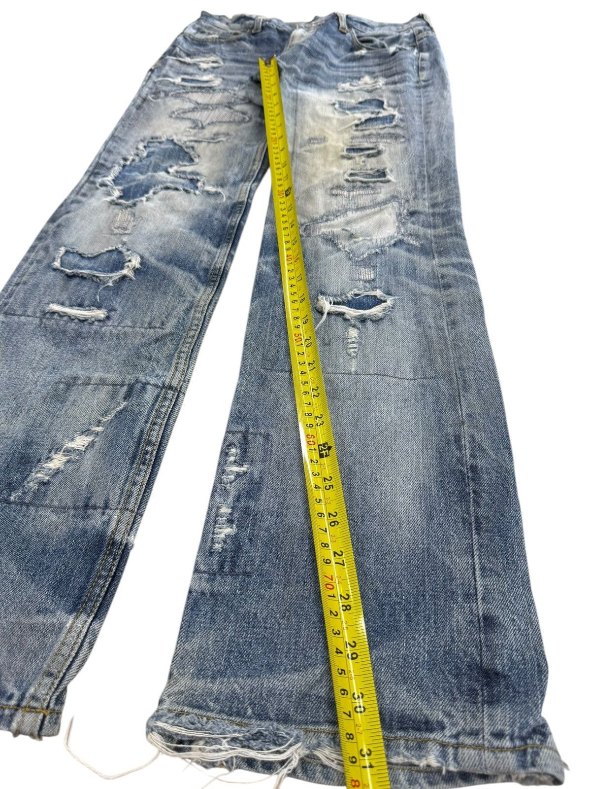 JACKROSE Vintage Jackrose Distressed Light Wash Flare Jeans Size US 29 - 16 Thumbnail