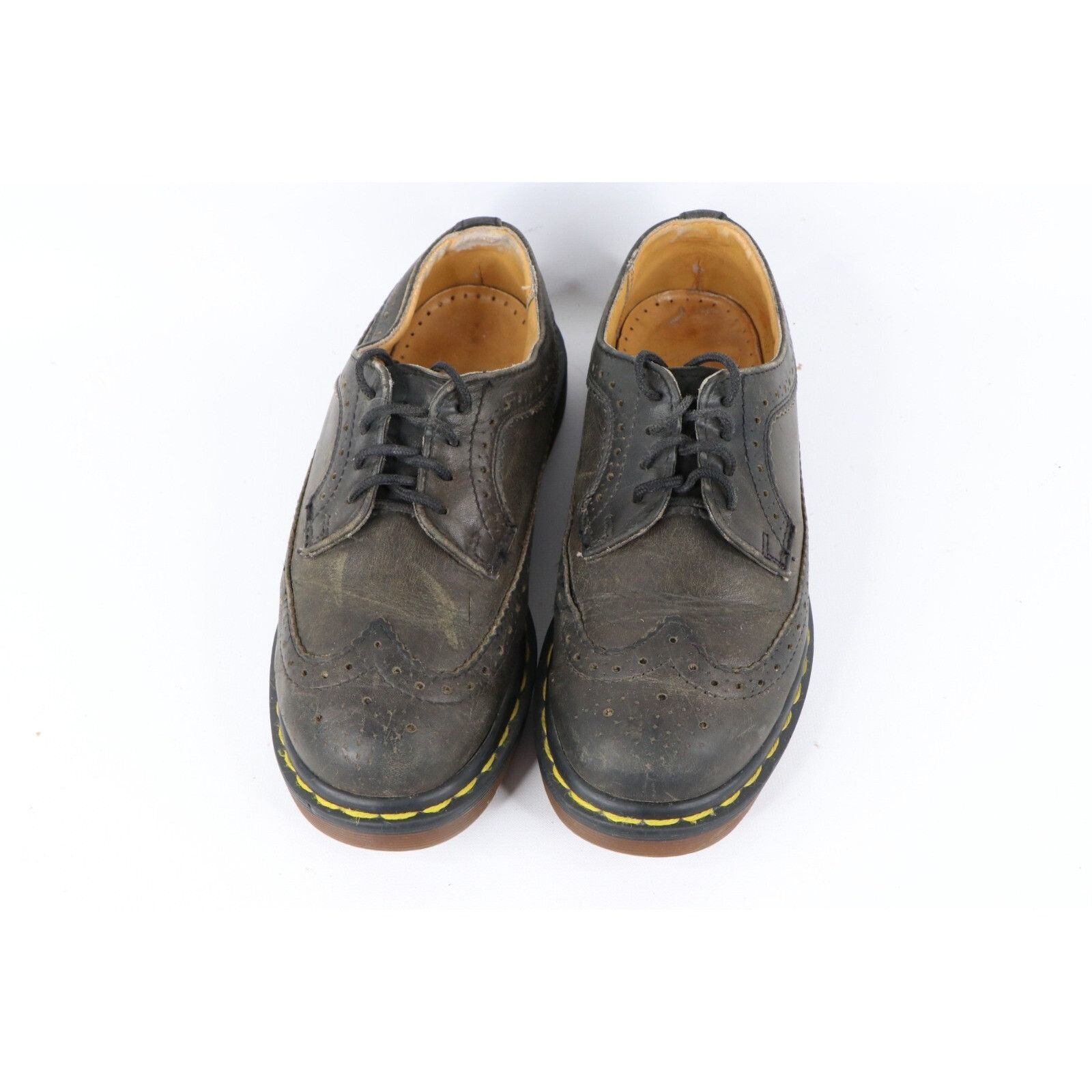 Dr. Martens × Vintage Vintage 90s Dr Martens Goth Distressed Leather Wingtip Shoes Size US 5 / IT 35 - 2 Thumbnail