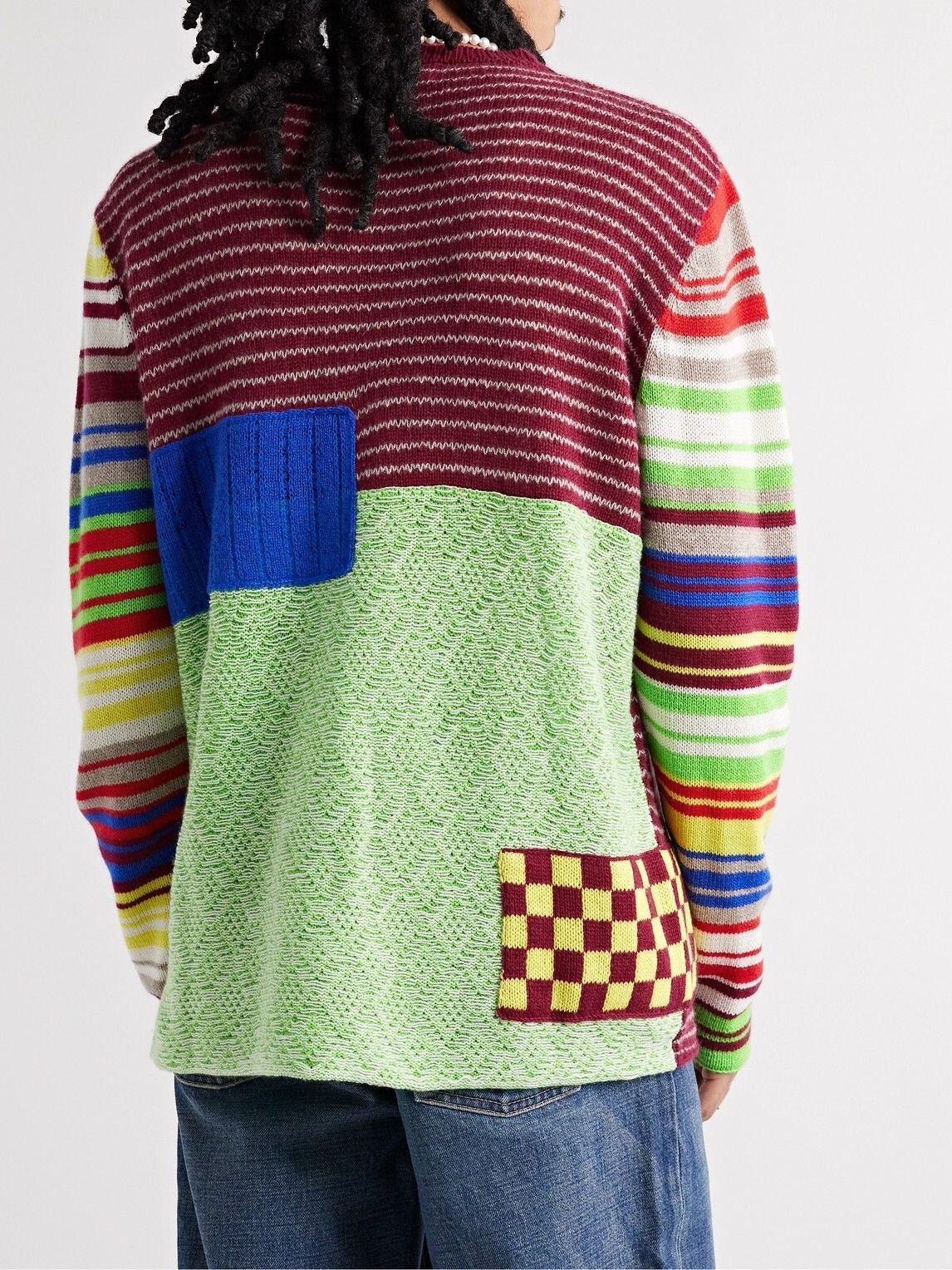 Moyen Patchwork Mercerised Wool And Cashmere-Blend Sweater, Men's — image 4 of 5
