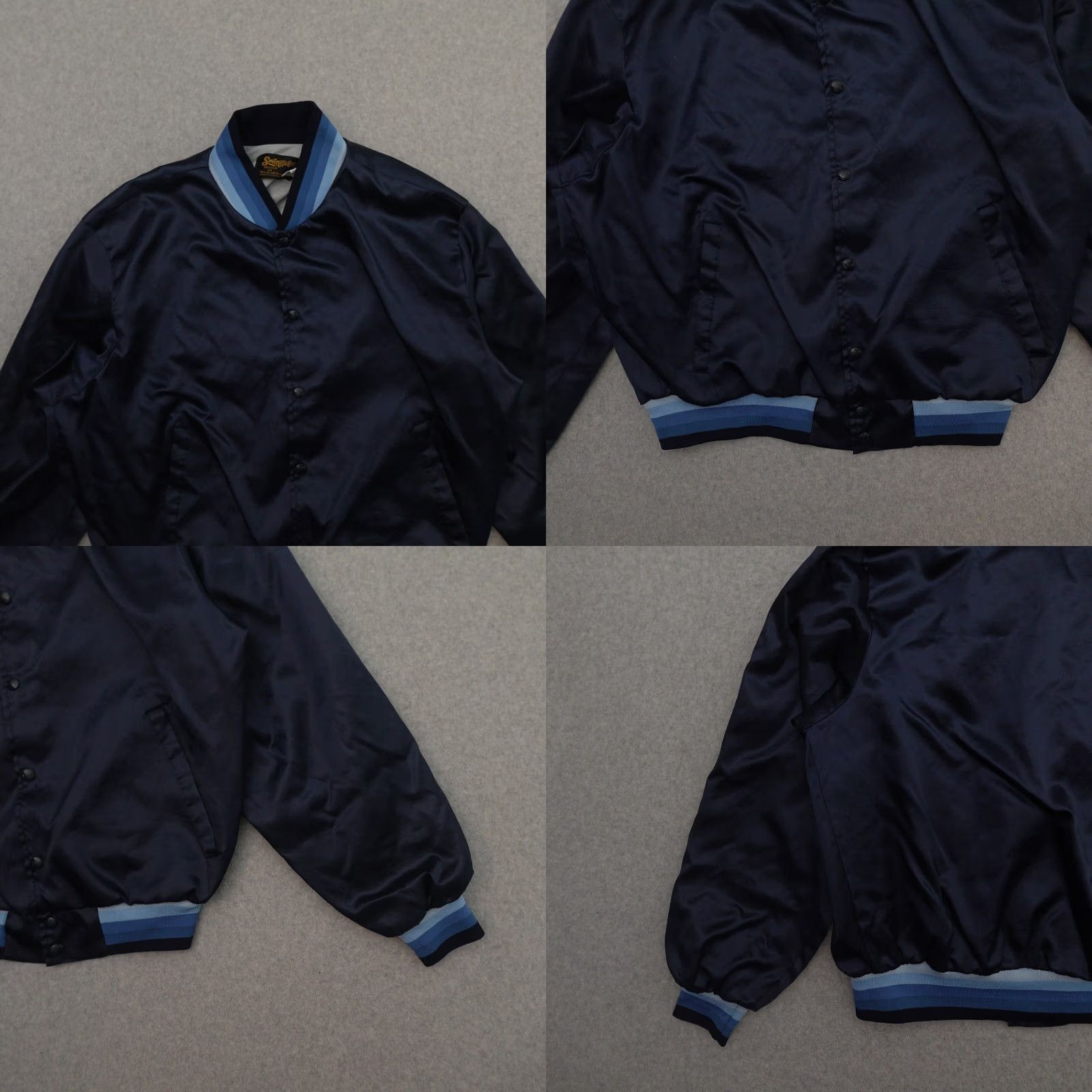 Vintage VINTAGE Swingster Jacket Men XL Blue USA Bomber Nylon Athletic Pattern Solid 25X25 Size XL Size US XL / EU 56 / 4 - 8 Thumbnail