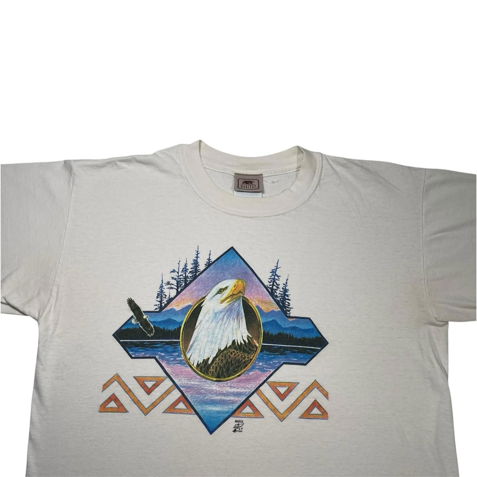 Habitat Y2K 2000 Nature Habitat Magpie White Shirt Eagle Large Size US L / EU 52-54 / 3 - 3 Thumbnail