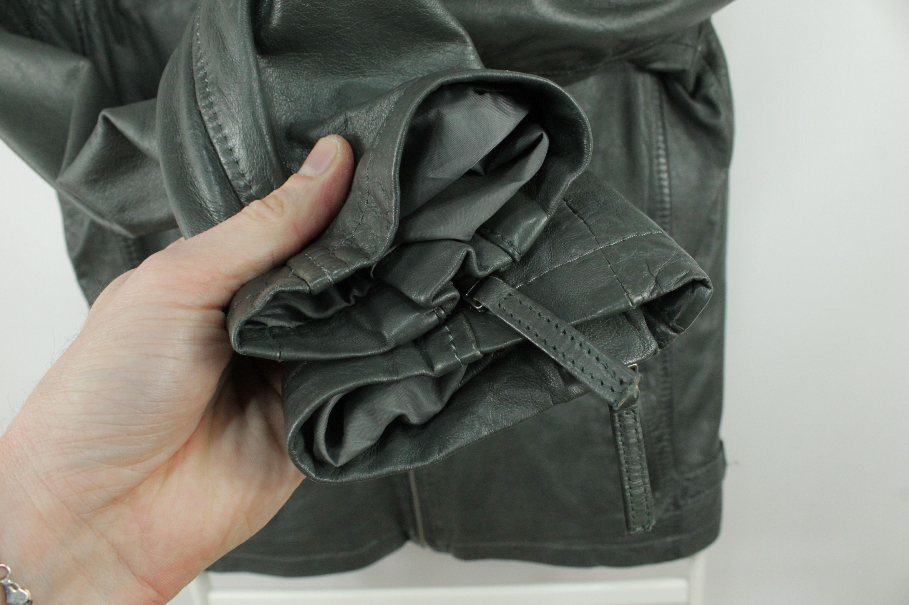 Gypsy Gipsy Men's Chester Legv Slim Fit Leather Jacket Gray Size US M / EU 48-50 / 2 - 5 Thumbnail