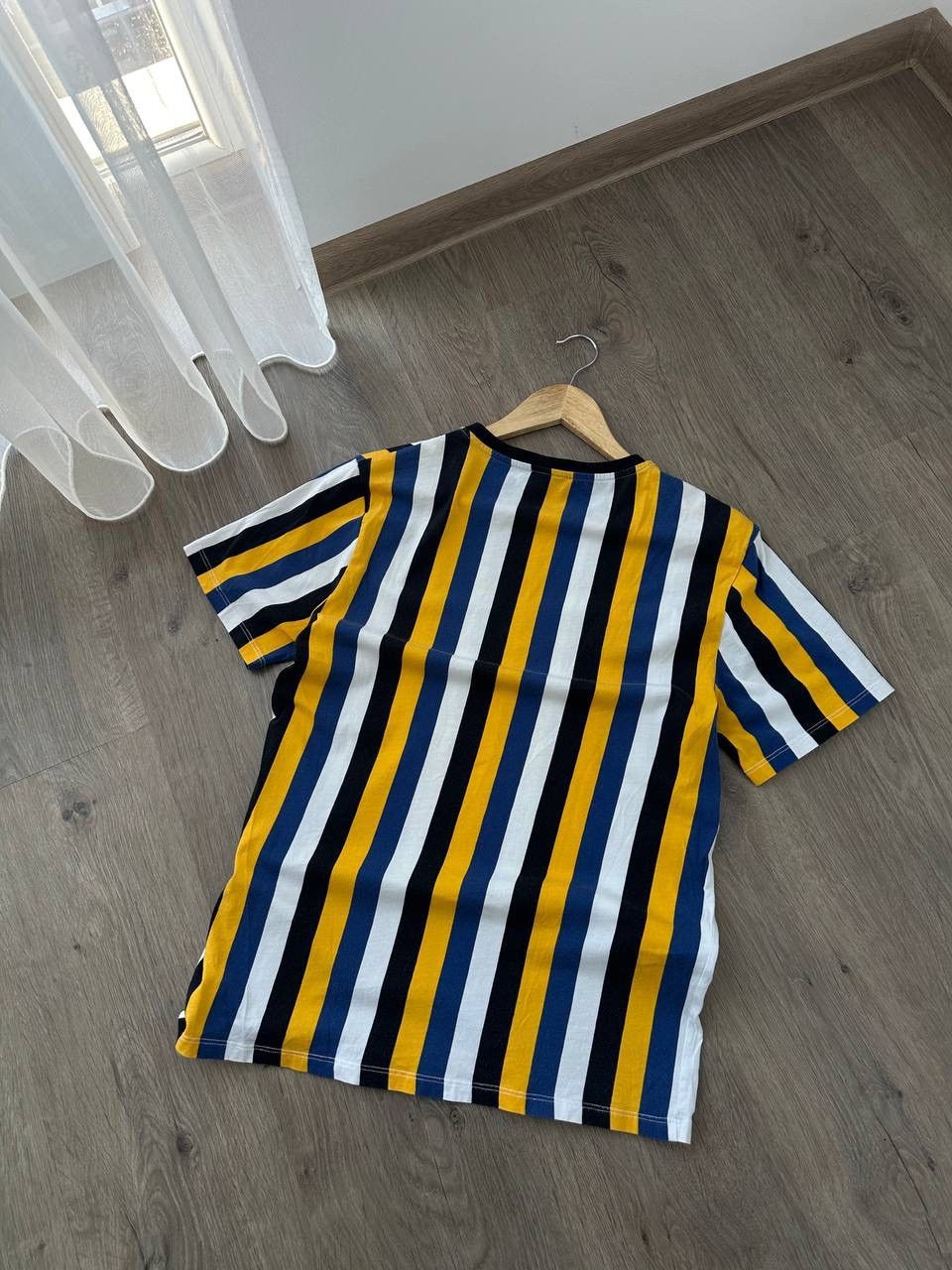 Sandro × Vintage Vintage Sandro Stripeded Yellow T-Shirt Size US S / EU 44-46 / 1 - 15 Thumbnail