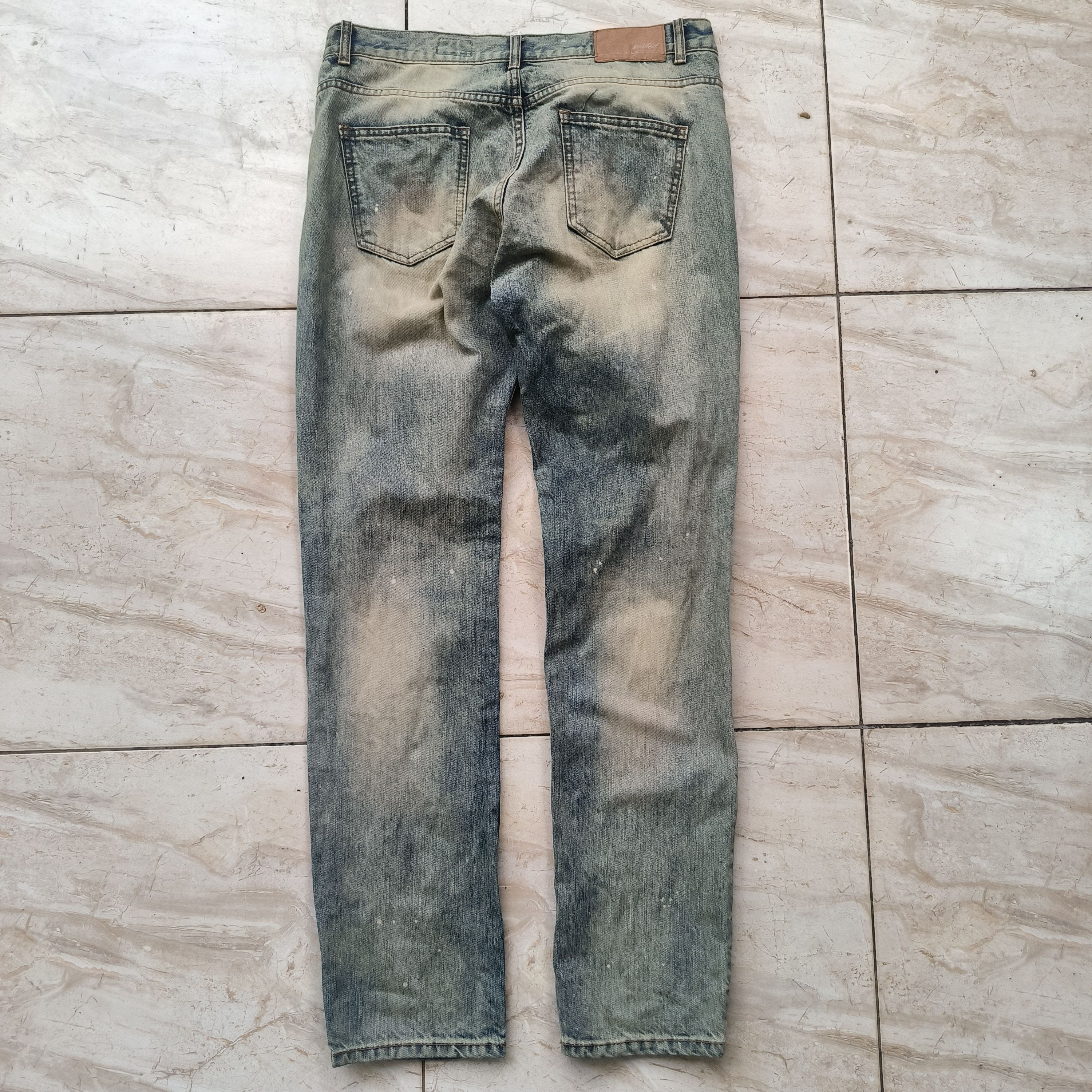 Japanese Brand Krafted Mud Wash Distressed Denim Jeans Size US 32 / EU 48 - 6 Thumbnail