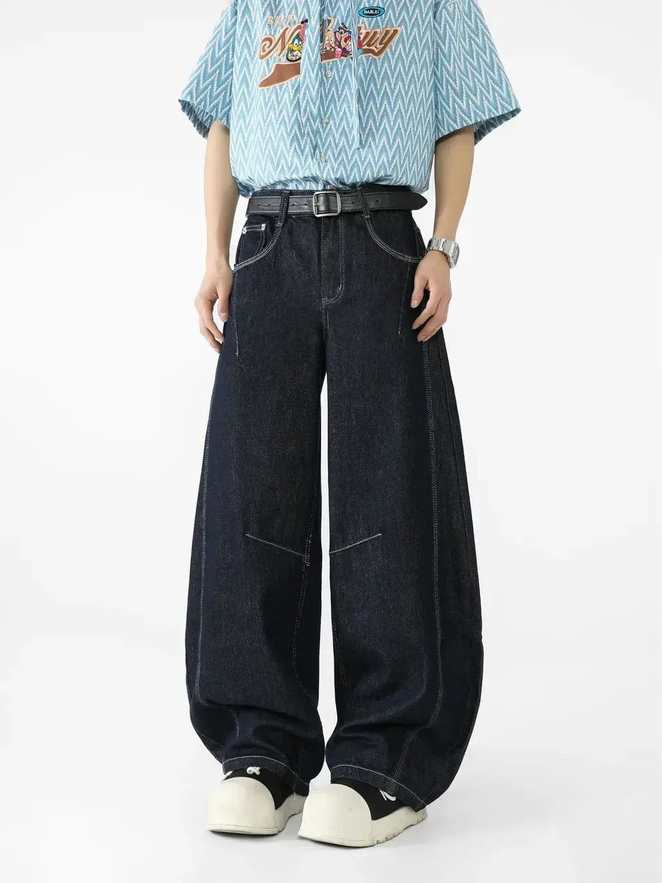 Japanese Brand Loose wide leg casual straight leg jeans Size US 32 / EU 48 - 5 Thumbnail