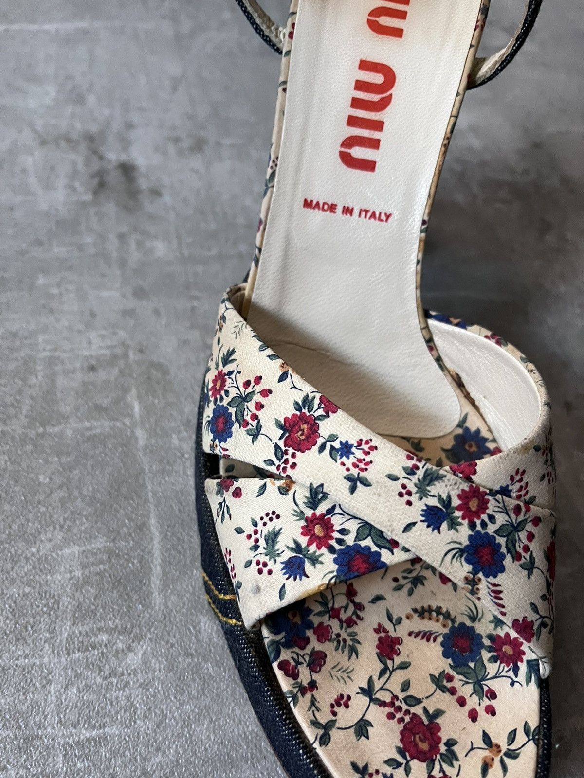 Miu Miu Miu Miu 90s floral heels denim platforms Size US 10 / IT 40 - 7 Thumbnail