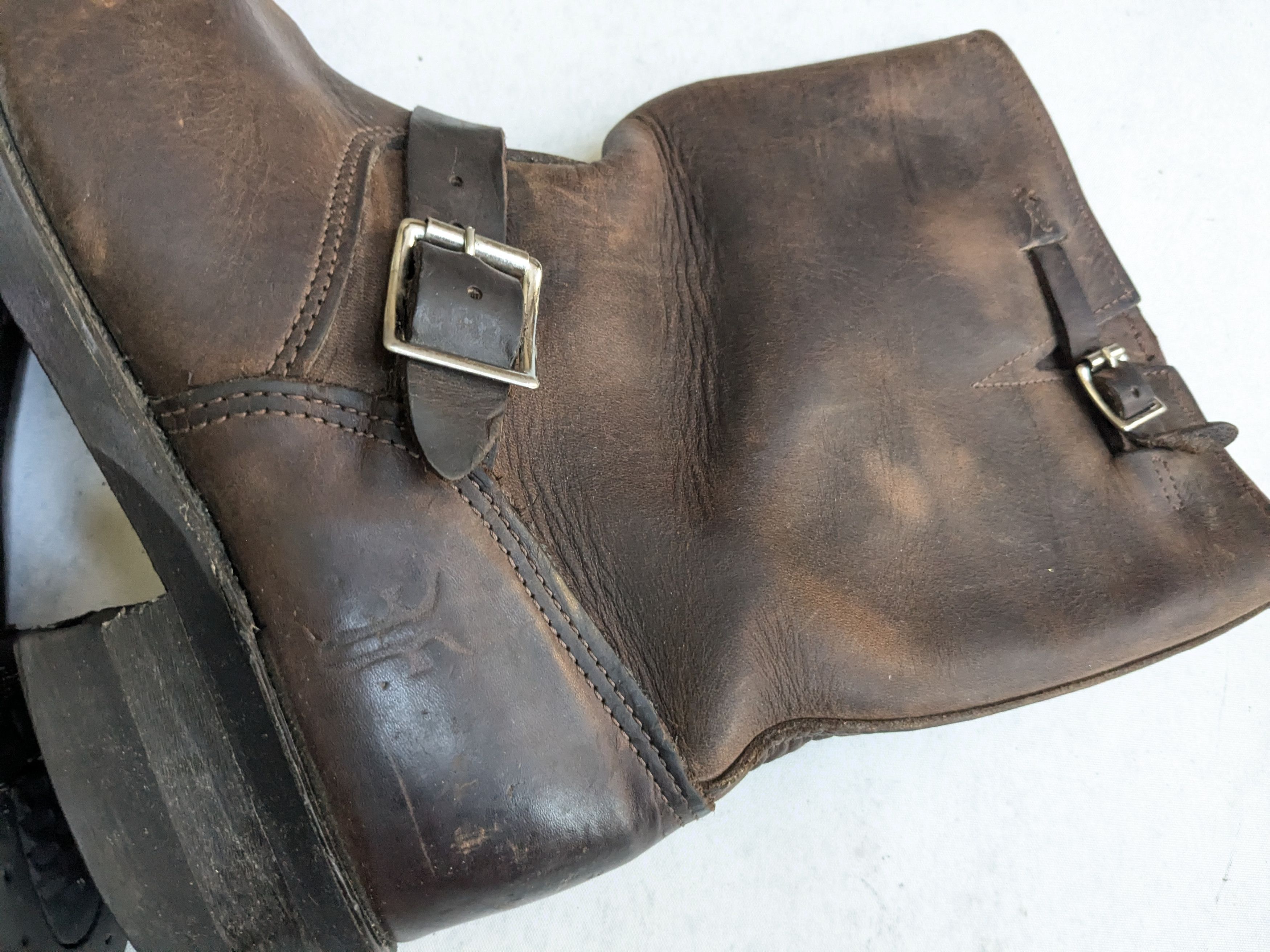Frye Frye Harness Brown Leather 10.5 M Leather Buckle Punk Size US 10.5 / EU 43-44 - 8 Thumbnail