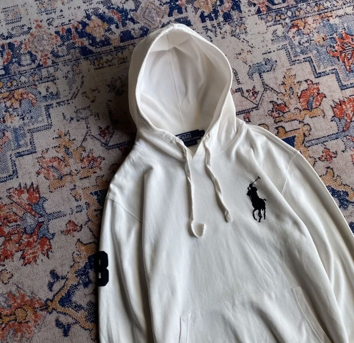 Polo Ralph Lauren Vintage Polo Ralph Lauren Big Logo White Hoodie Size US L / EU 52-54 / 3 - 2 Thumbnail