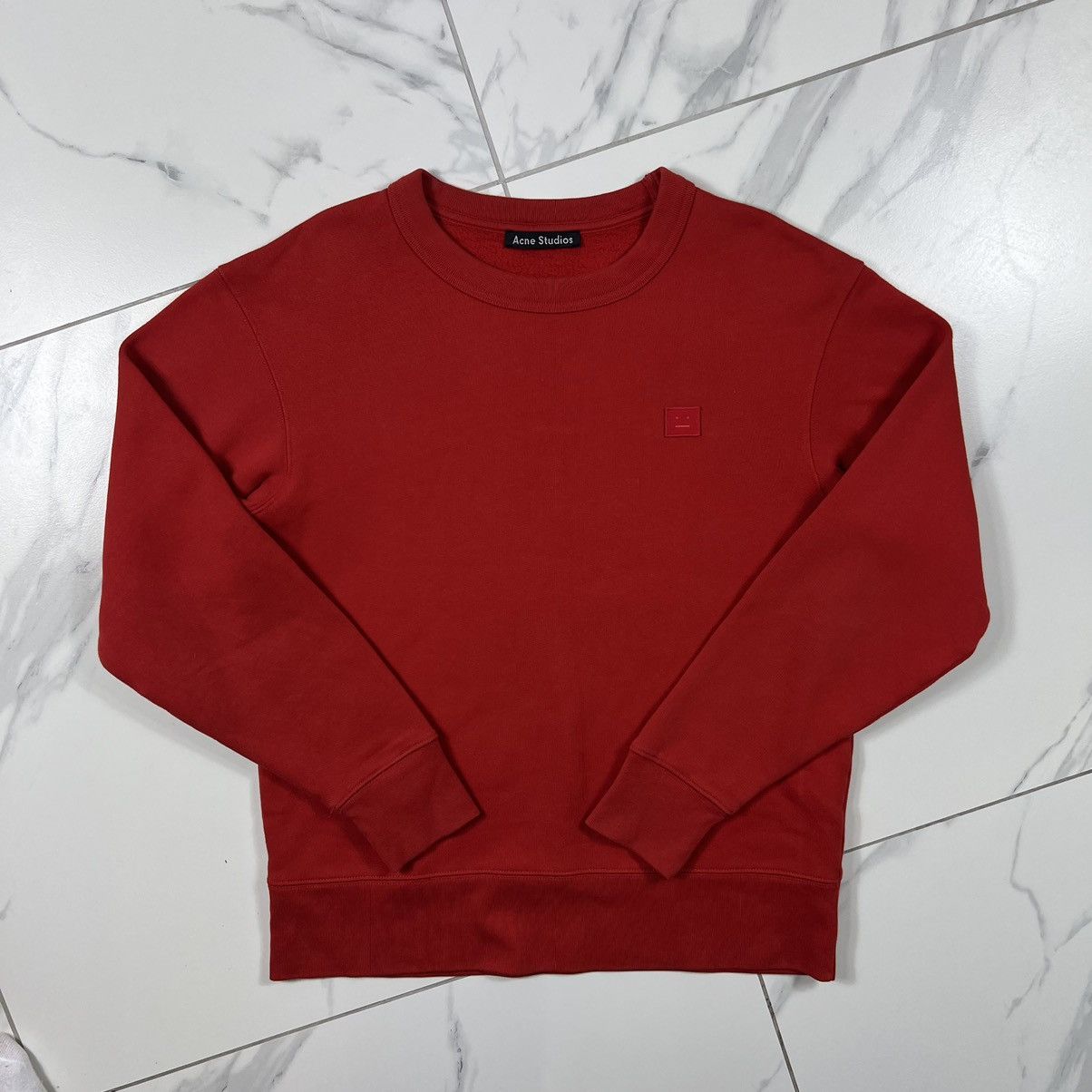 アクネ ストゥディオズ 2HL173 FAIRVIEW FACE Acne Studios Fairview Face Crew Sweat Light Grey Melange