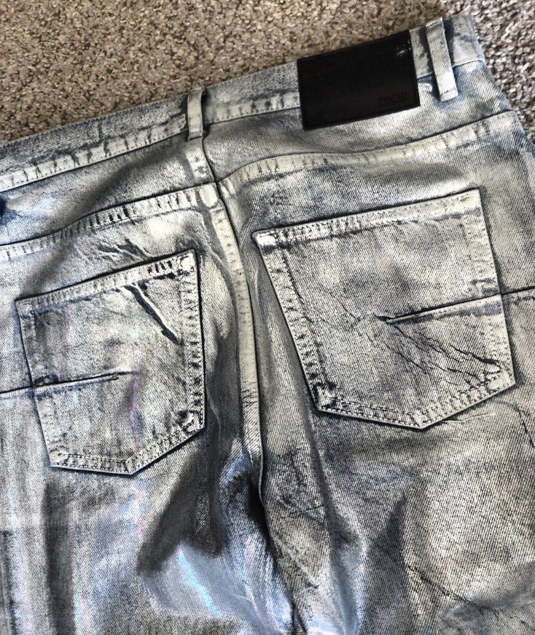 Dior Dior Silver Waxed Rainbow Slim Denim Jeans Size US 28 / EU 44 - 7 Thumbnail