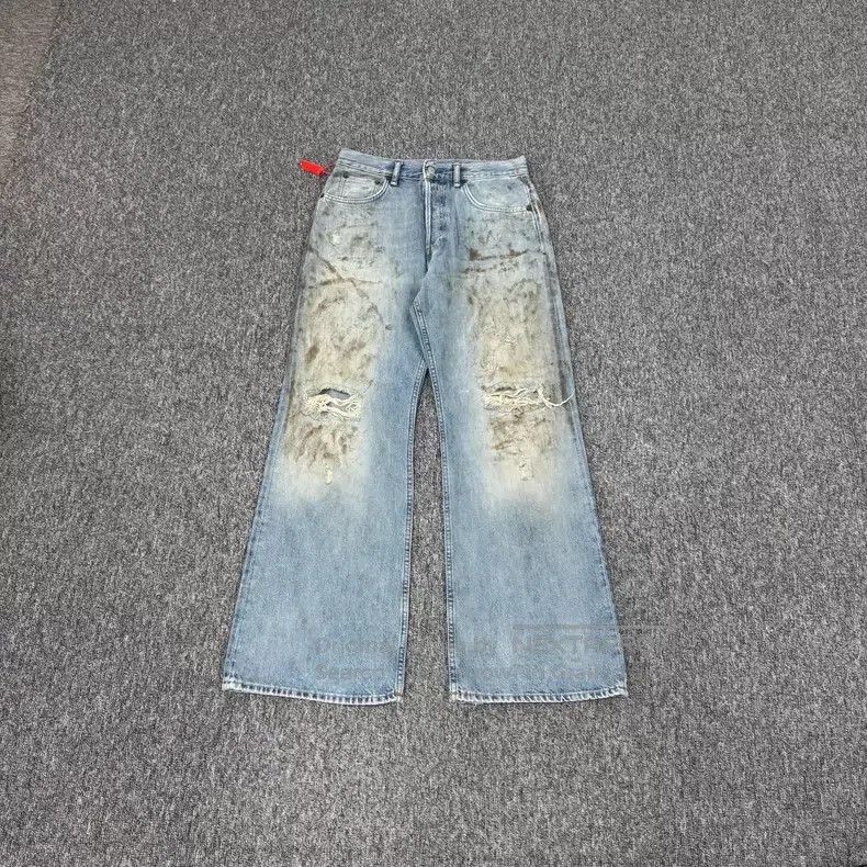 Acne Studios Acne Studios Mud Dyed Distressed Wide Leg Denim Pants Size US 30 / EU 46 - 1 Thumbnail