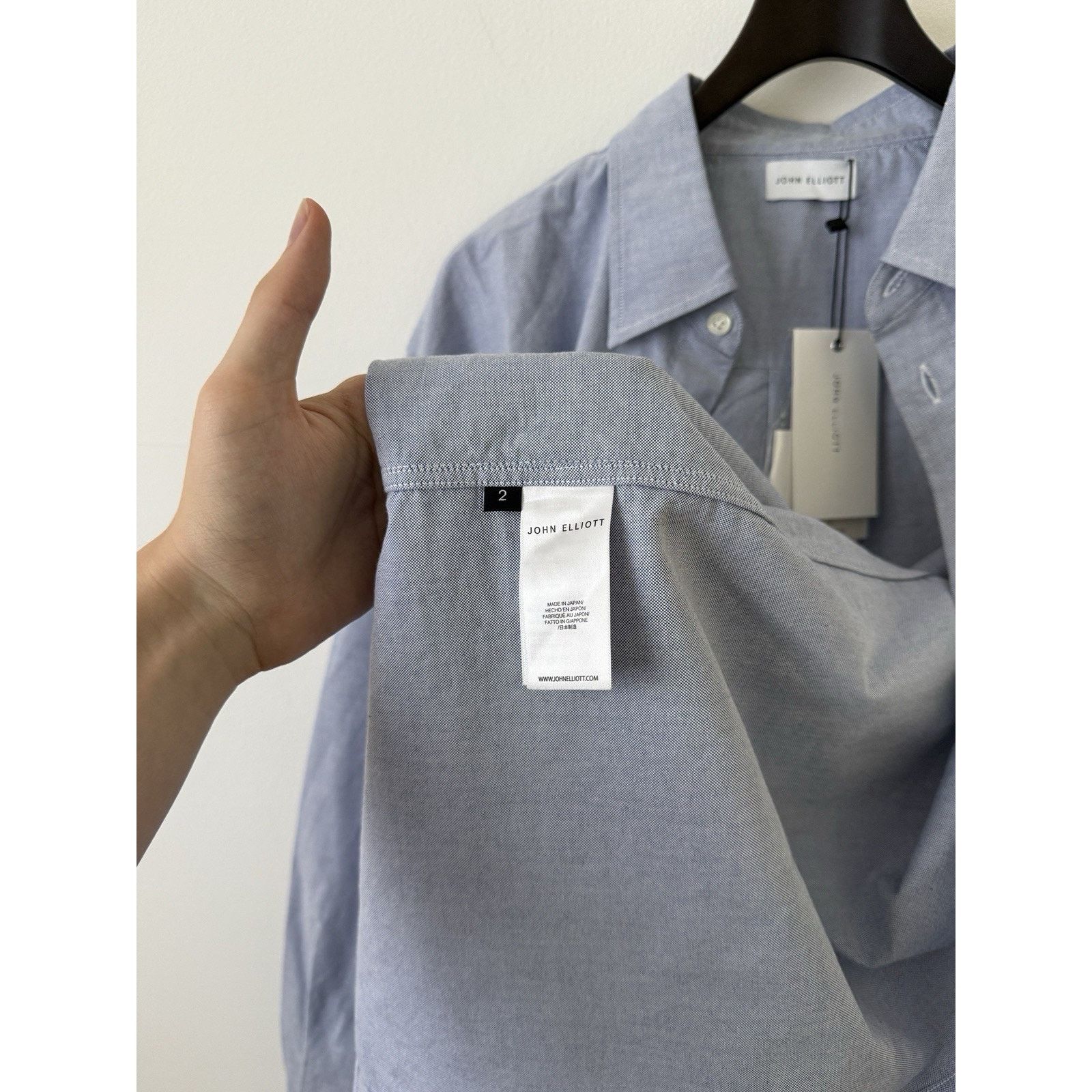 John Elliott NEW Blue Oxford Cloak Button Up Size US M / EU 48-50 / 2 - 11 Thumbnail