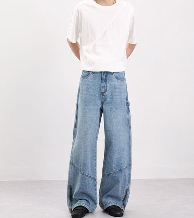 Japanese Brand Washed High-Street Straight-Leg Paneled Cargo Jeans Size US 32 / EU 48 - 1 Thumbnail