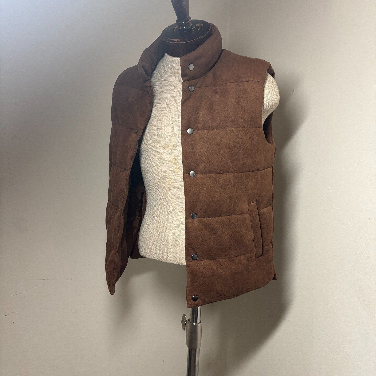 Other NET Quilted Padded Brown Vest Puffer Men's M 4-6690 NWOT Size US M / EU 48-50 / 2 - 8 Thumbnail