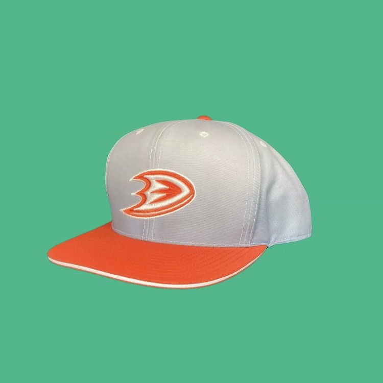 Mitchell & Ness × NHL Anaheim Ducks Two Tone Fitted Hat 7 5/8 Gray/Orange Size 36 - 1 Thumbnail