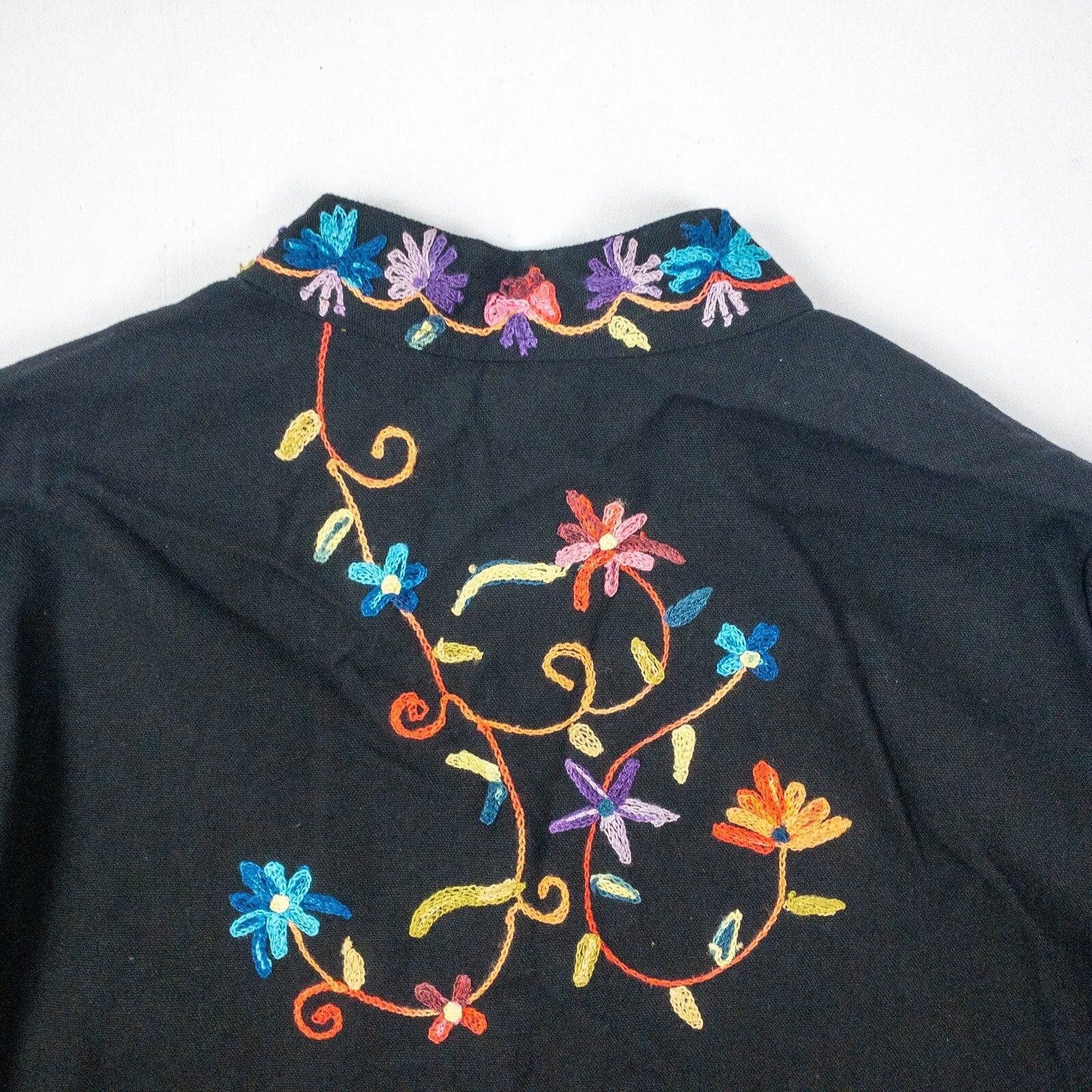 Other BFA Classics Black Embroidered Flower Jacket Womens Medium Size M / US 6-8 / IT 42-44 - 9 Thumbnail