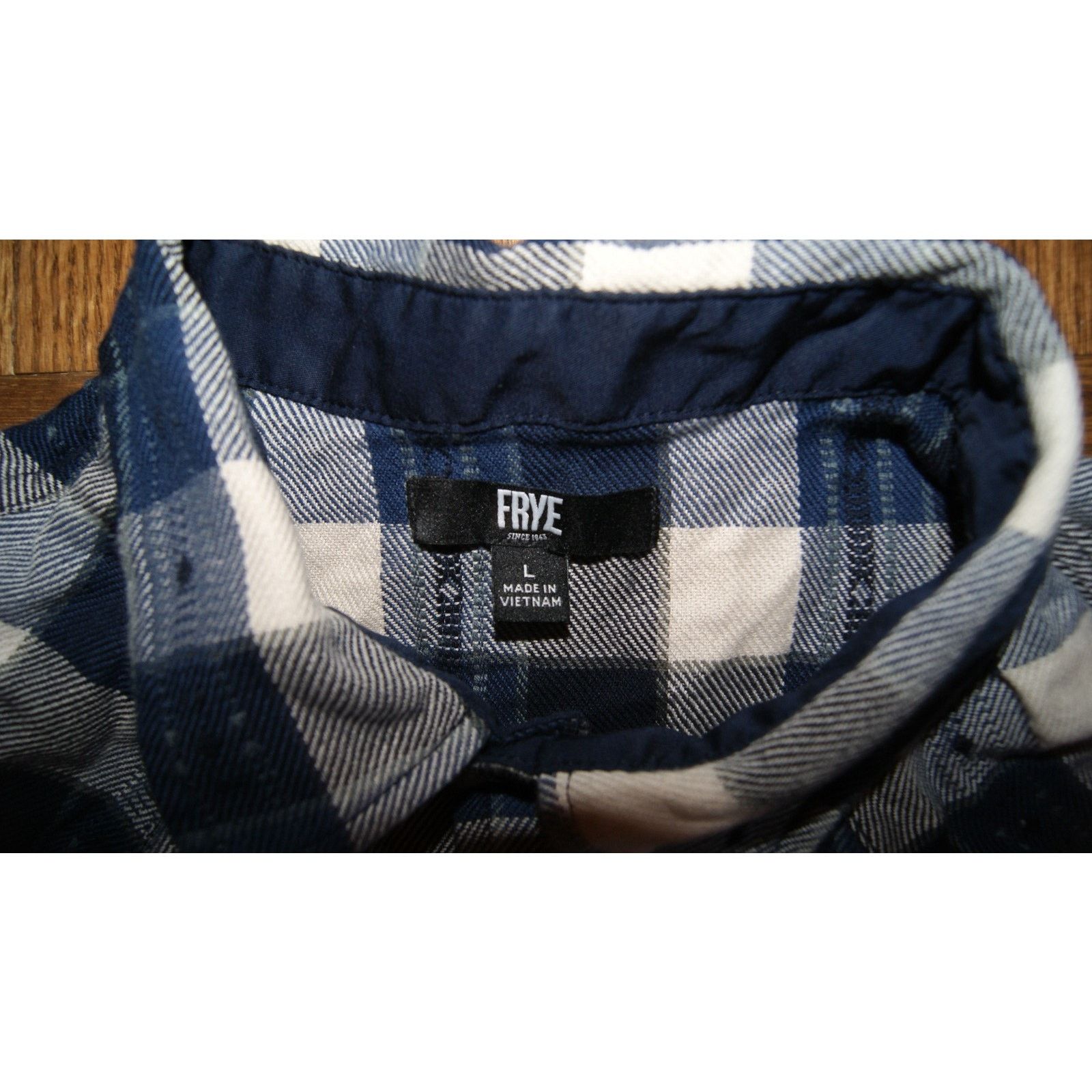 Frye Frye Shirt Men L Blue Buffalo Plaid Jacquard Flannel Size US L / EU 52-54 / 3 - 3 Thumbnail