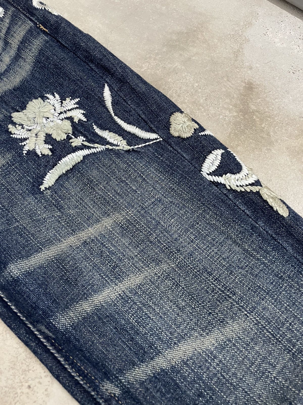 Frankie Shop Floral Motive Embroidery Flare Mud Indigo Denim Size US 28 / EU 44 - 7 Thumbnail