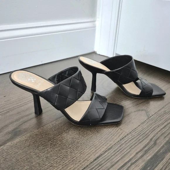 Vince Camuto Candiala Leather Heeled Slides Size US 9.5 / IT 39.5 - 9 Thumbnail