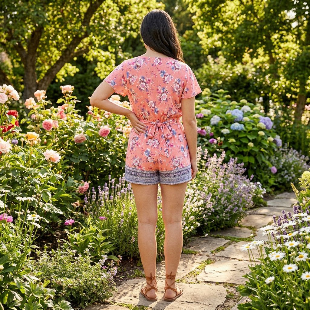 Other Kingston Grey Coral Floral Print Flutter Sleeve Romper, M Size 30" / US 8 / IT 44 - 3 Thumbnail