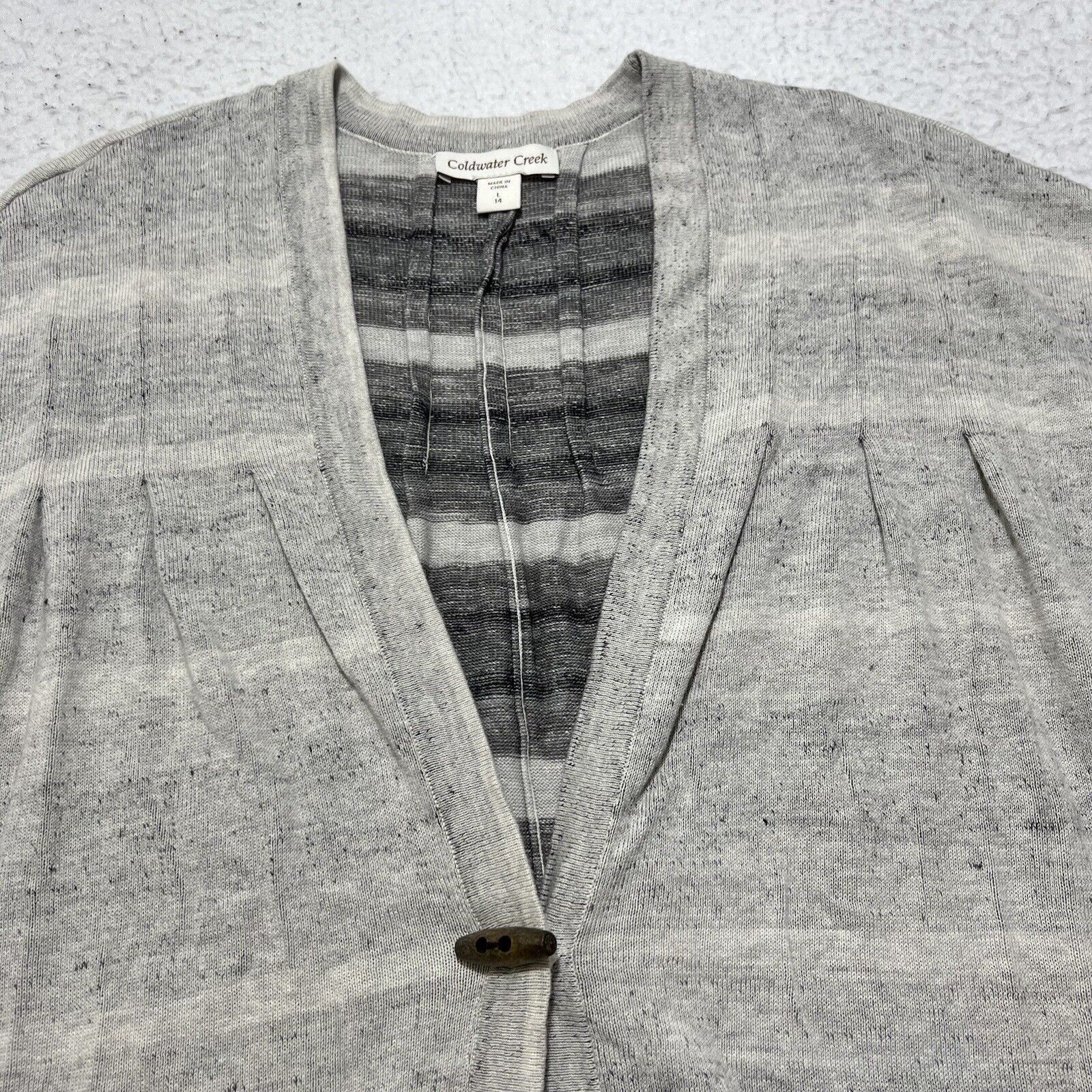 Coldwater Creek Coldwater Creek Large Linen Blend Cardigan Sweater Size L / US 10 / IT 46 - 2 Thumbnail