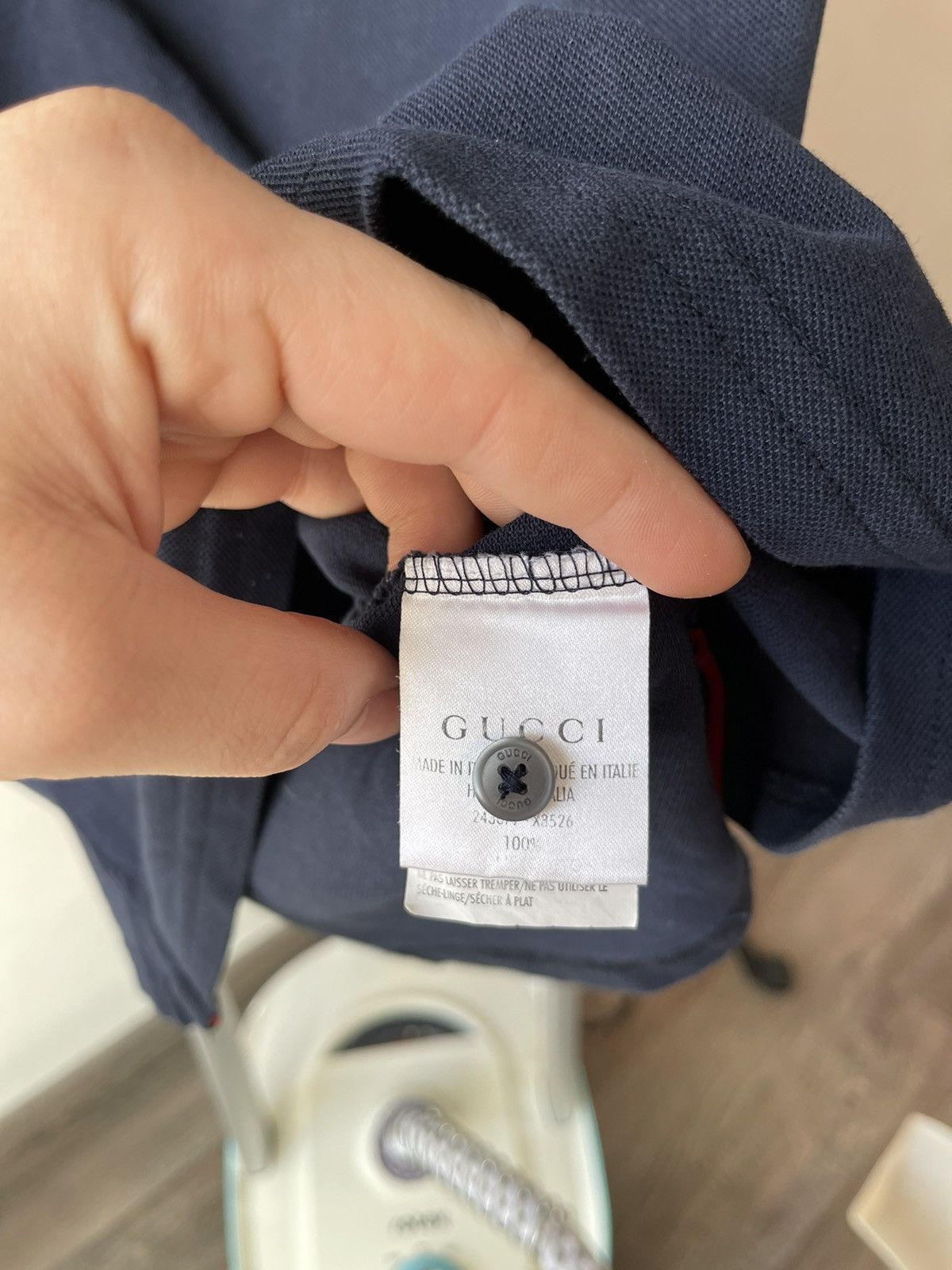 Gucci GUCCI Vintage Men's Navy Blue Polo Shirt Logo Size M Italy Size US M / EU 48-50 / 2 - 13 Thumbnail