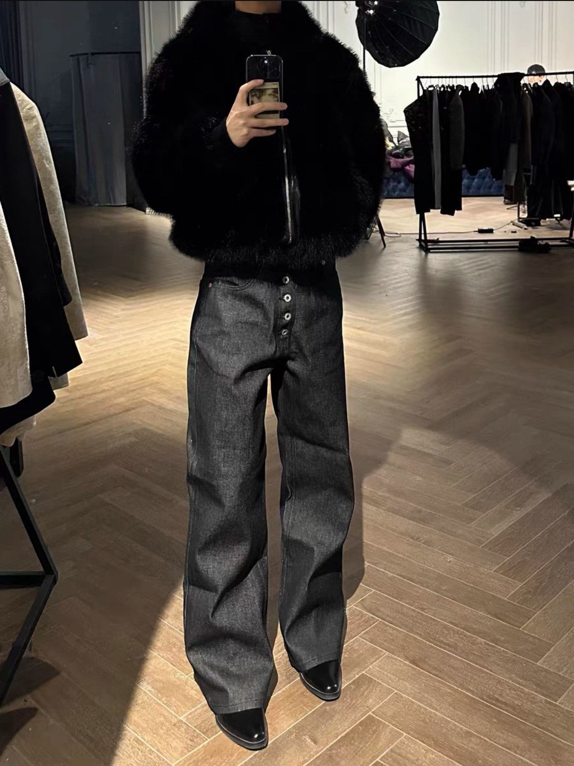 Japanese Brand THE BUTCHER RIOT raw denim jeans wide fit open button flye Size US 28 / EU 44 - 11 Thumbnail