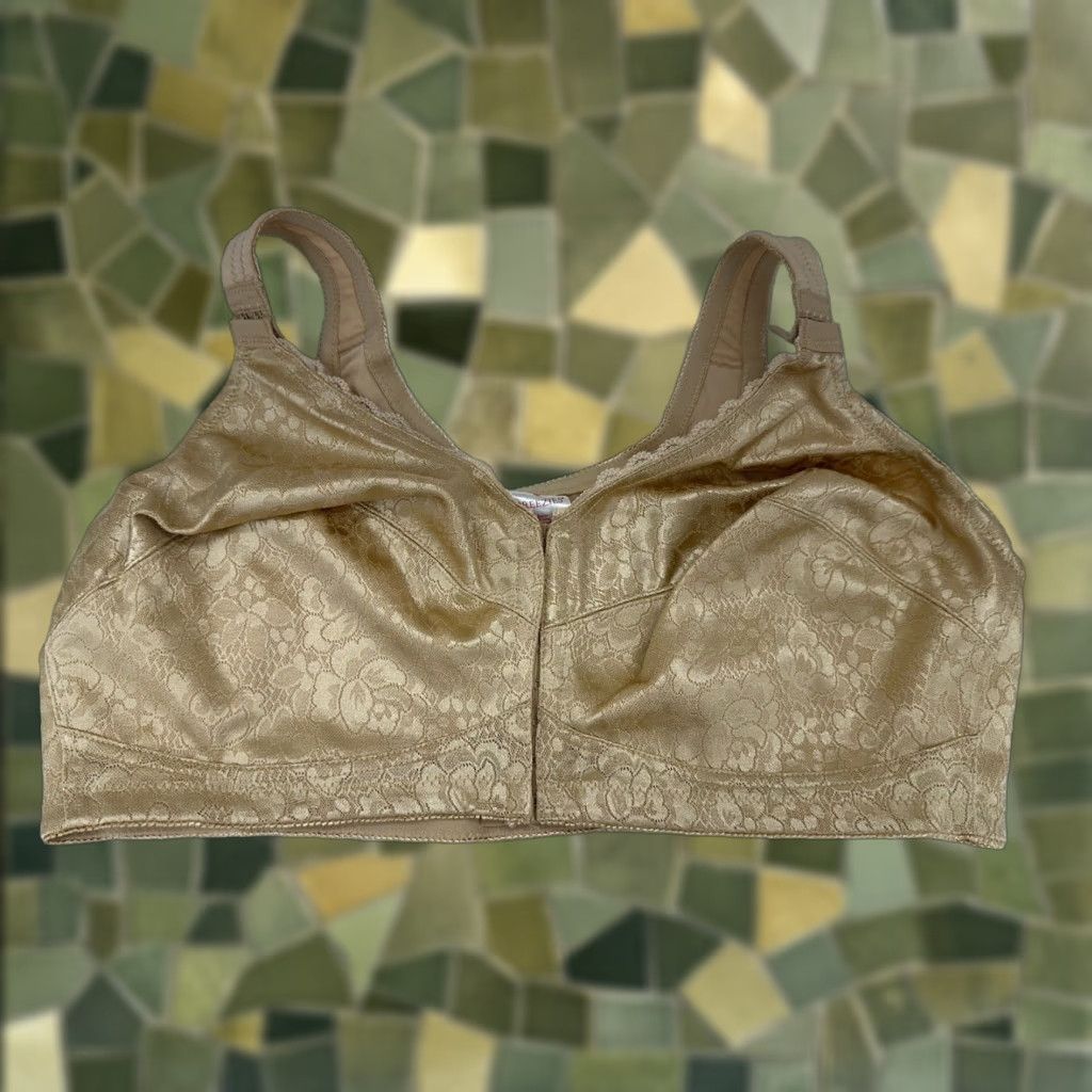Vintage Breezies Bra 44D Tan Front Closure Posture Wireless NWT Womens Bra Size 44D A347328 Size ONE SIZE - 1 Thumbnail
