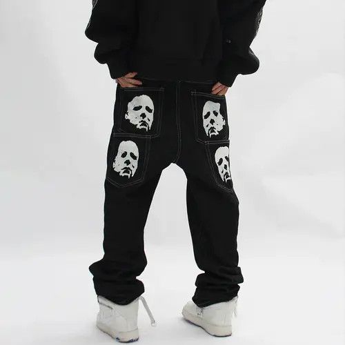 Jean custom pattern punk jeans Size US 30 / EU 46 - 2 Thumbnail