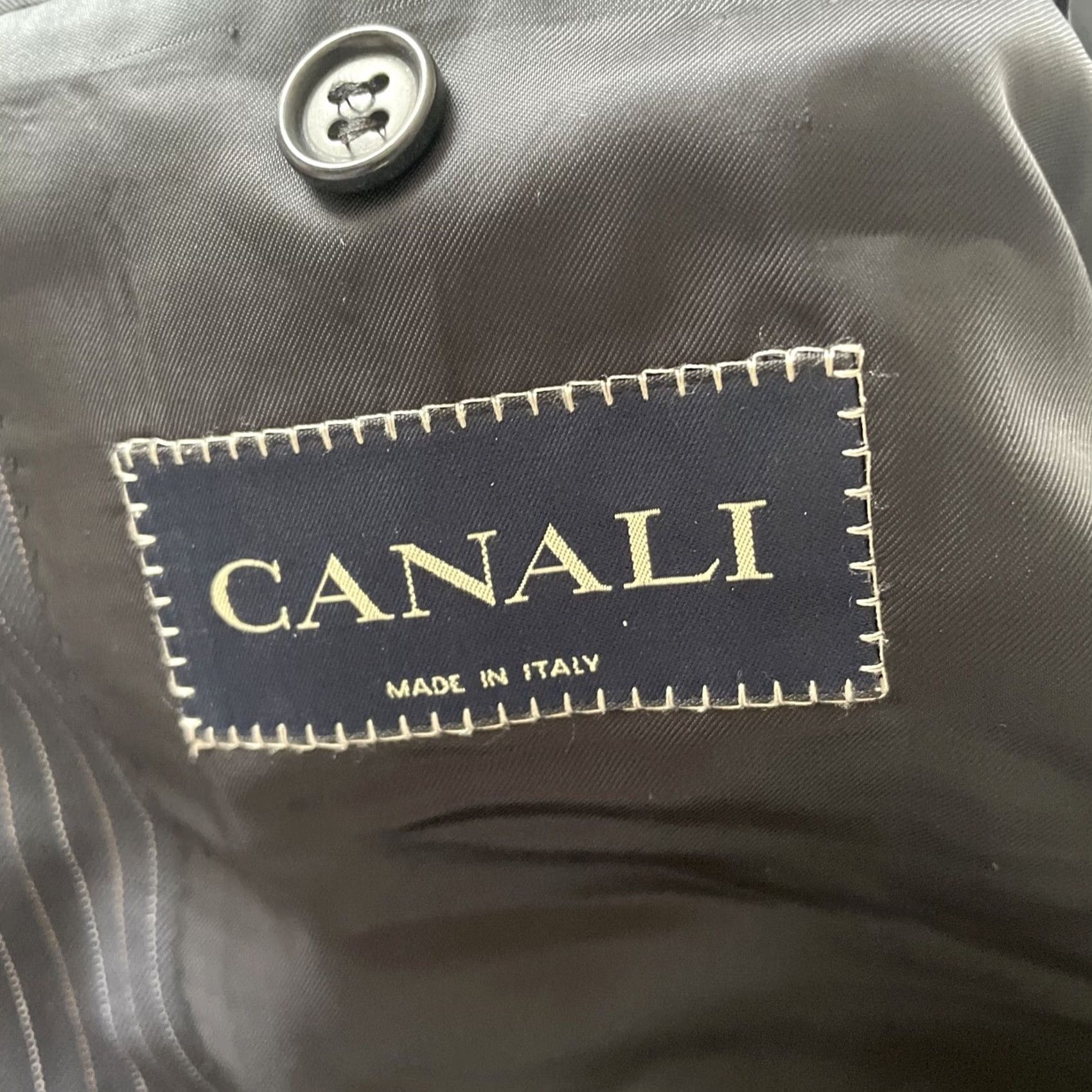 Canali VINTAGE Canali Blazer Jacket Blue Pinstripe Luxury Italy Men 58 (48R US) Sport Coat 90s Designer Size 48R - 3 Thumbnail