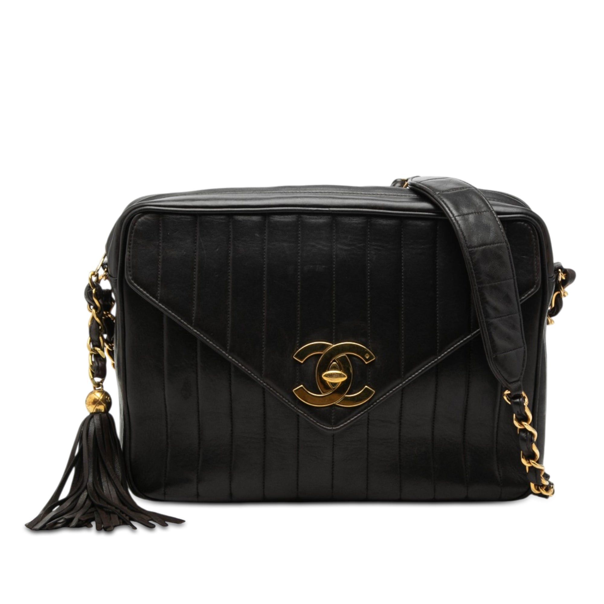 Chanel CC Vertical Quilted Lambskin Tassel Flap Camera Bag Size ONE SIZE - 1 Thumbnail