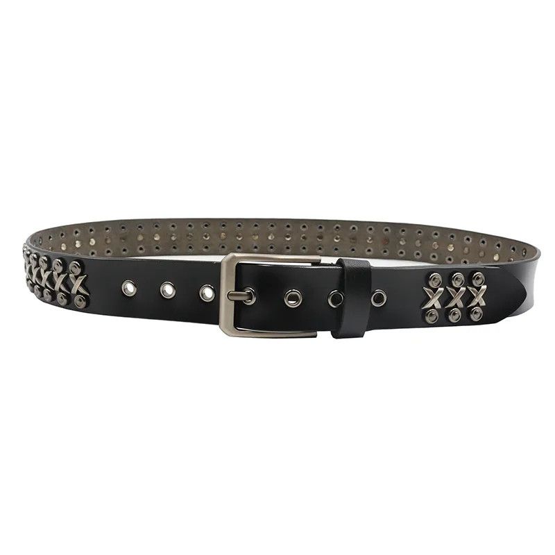 Japanese Brand × Leather Metal Rivet Cowboy Belt Genuine Leather Cowskin Size ONE SIZE - 5 Thumbnail
