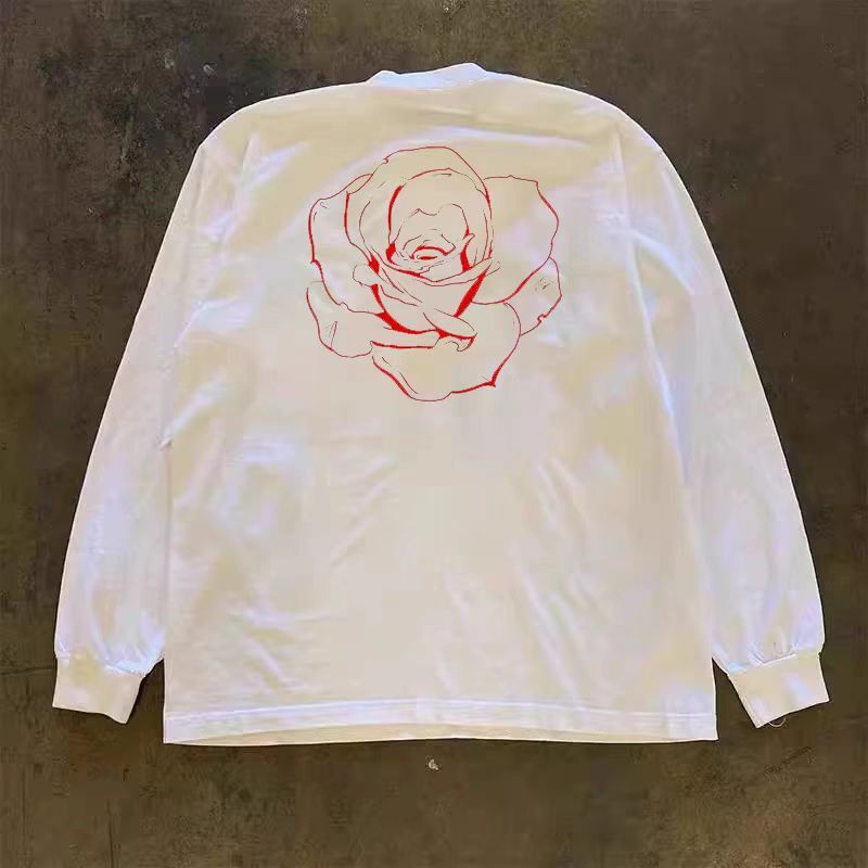 Japanese Brand × Vintage Rose print street fashion washed retro long sleeve t-shirt Size US M / EU 48-50 / 2 - 1 Thumbnail