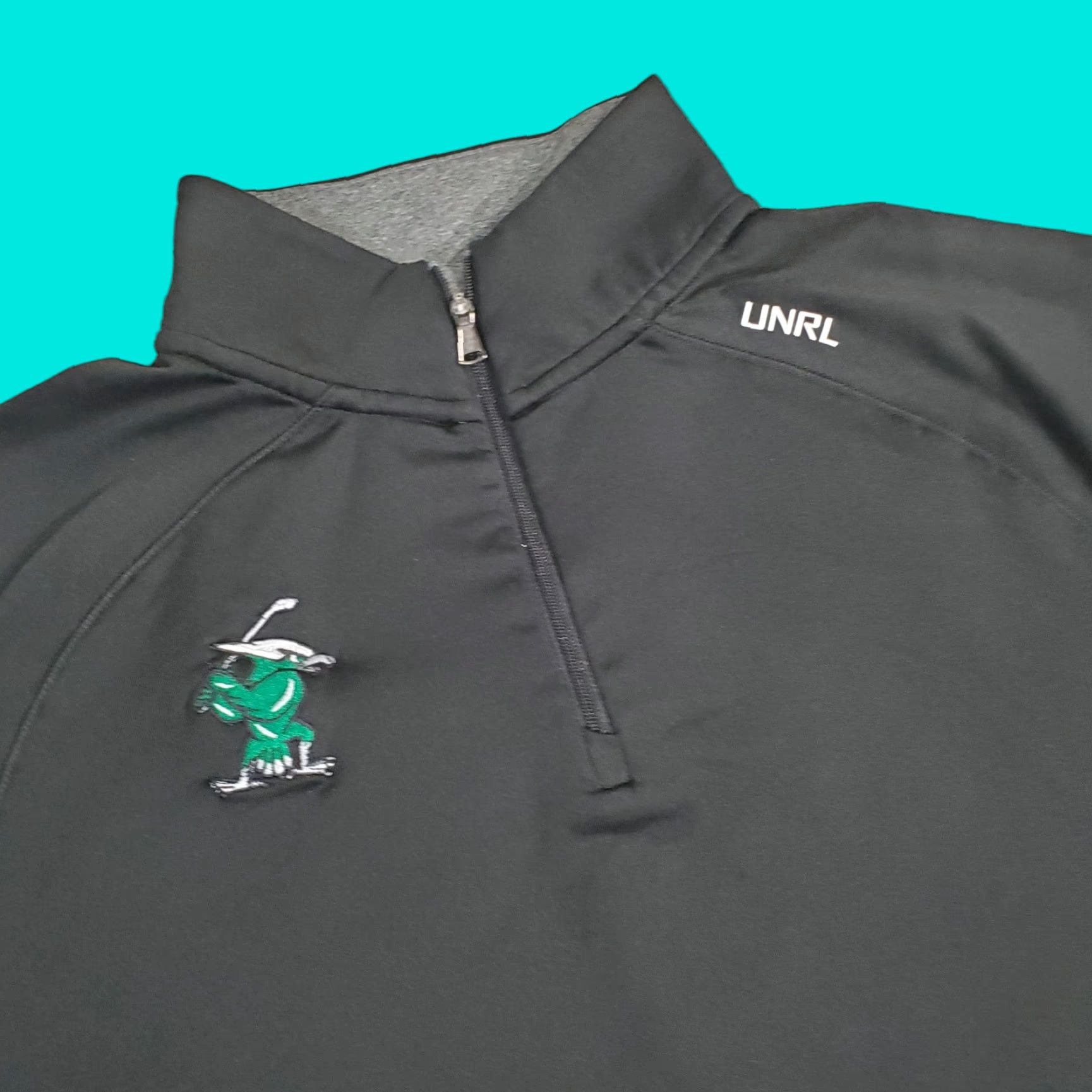 Vintage UNRL 1/4 Zip Pullover Mens M Black Shirt Jacket Performance Stretch Golf Logo Size US M / EU 48-50 / 2 - 1 Thumbnail