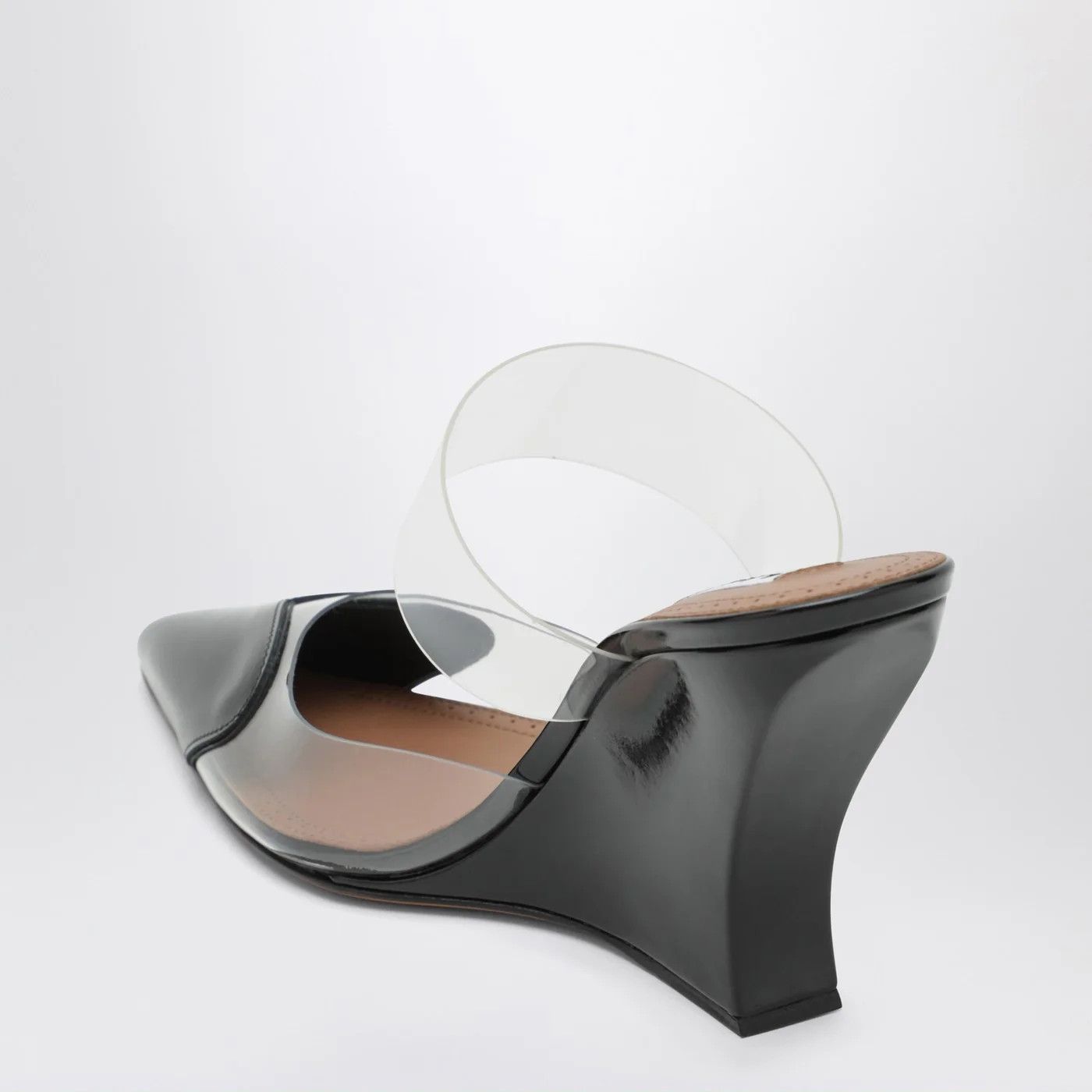Alaia o1d2blof0426 Patent Leather Le Coeur Wedge Mules in Black Size US 11 / IT 41 - 4 Thumbnail